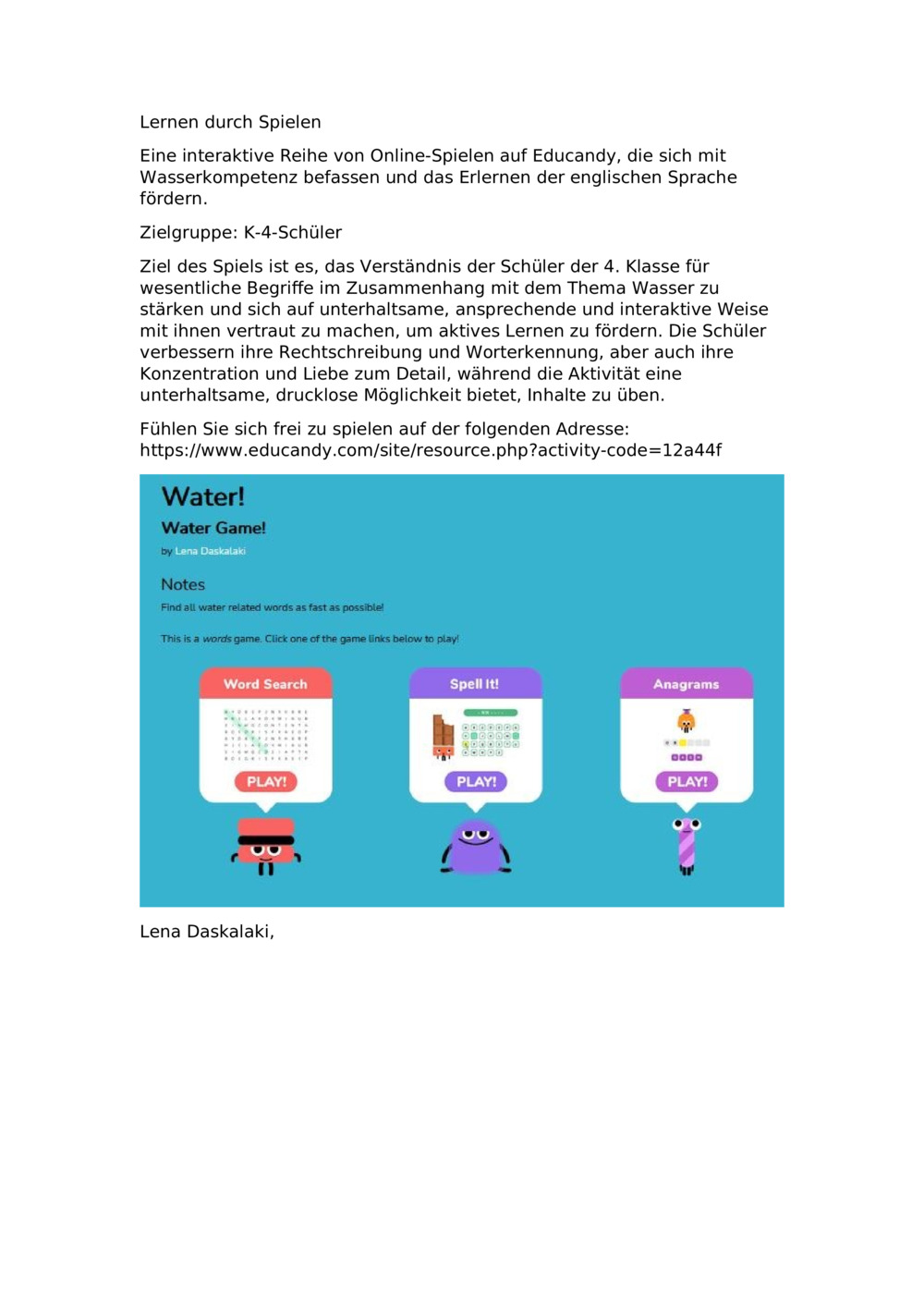 Wasserkompetenz und Englischkenntnisse