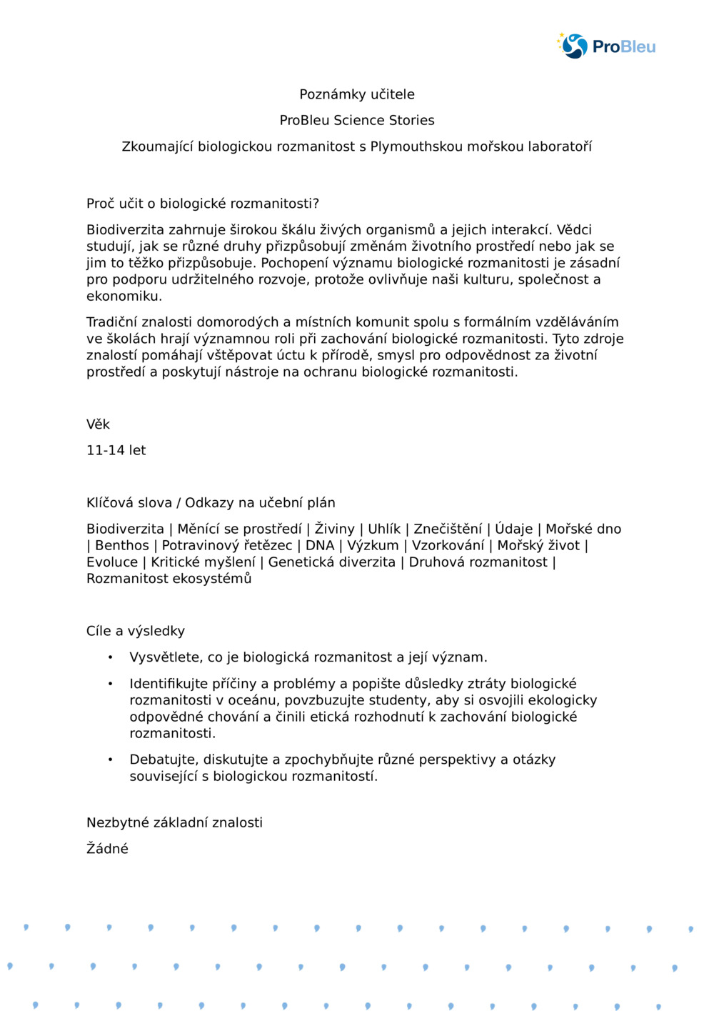 Zkoumání biologické rozmanitosti s Plymouth Marine Laboratory - Poznámky učitele_0