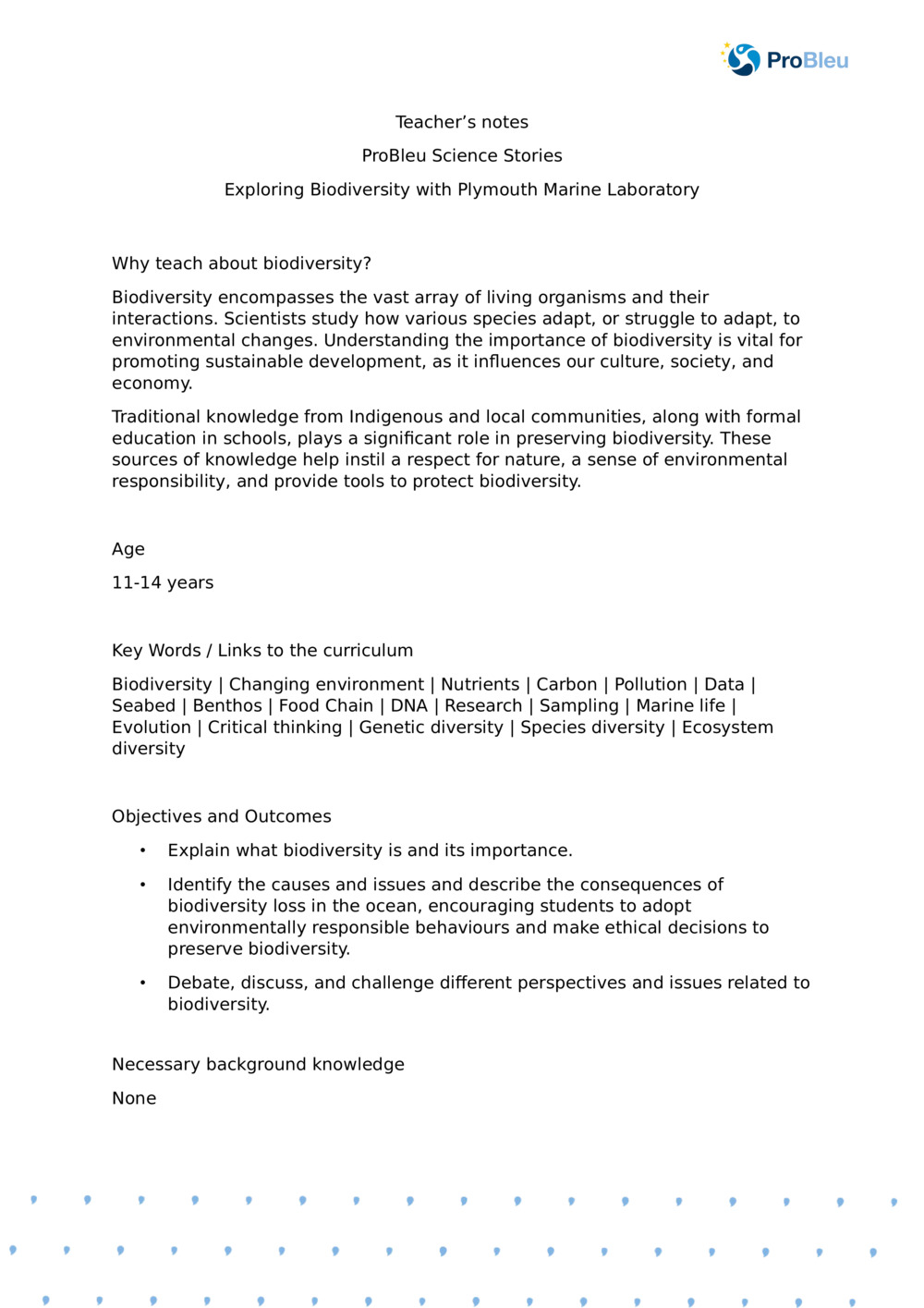 Exploring Biodiversity with Plymouth Marine Laboratory - Teacher Notes_0