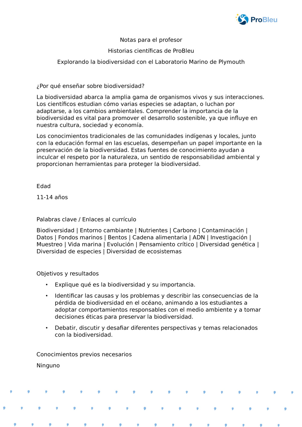 Explorando la Biodiversidad con el Laboratorio Marino de Plymouth - Notas para el Maestro_0