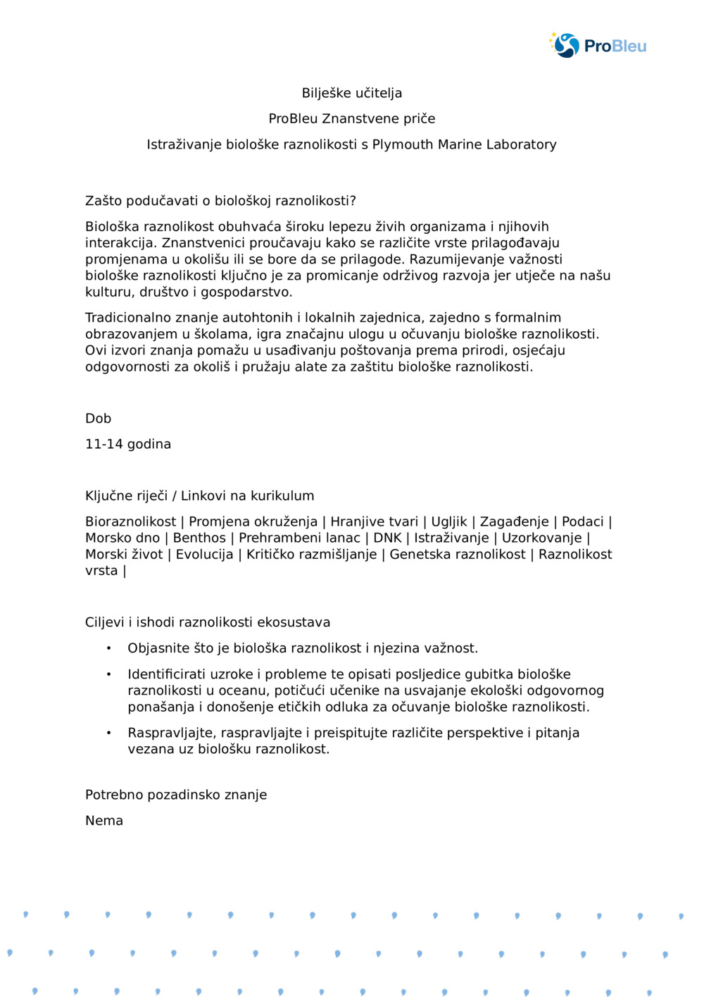 Istraživanje biološke raznolikosti s morskim laboratorijem Plymouth - Bilješke nastavnika_0