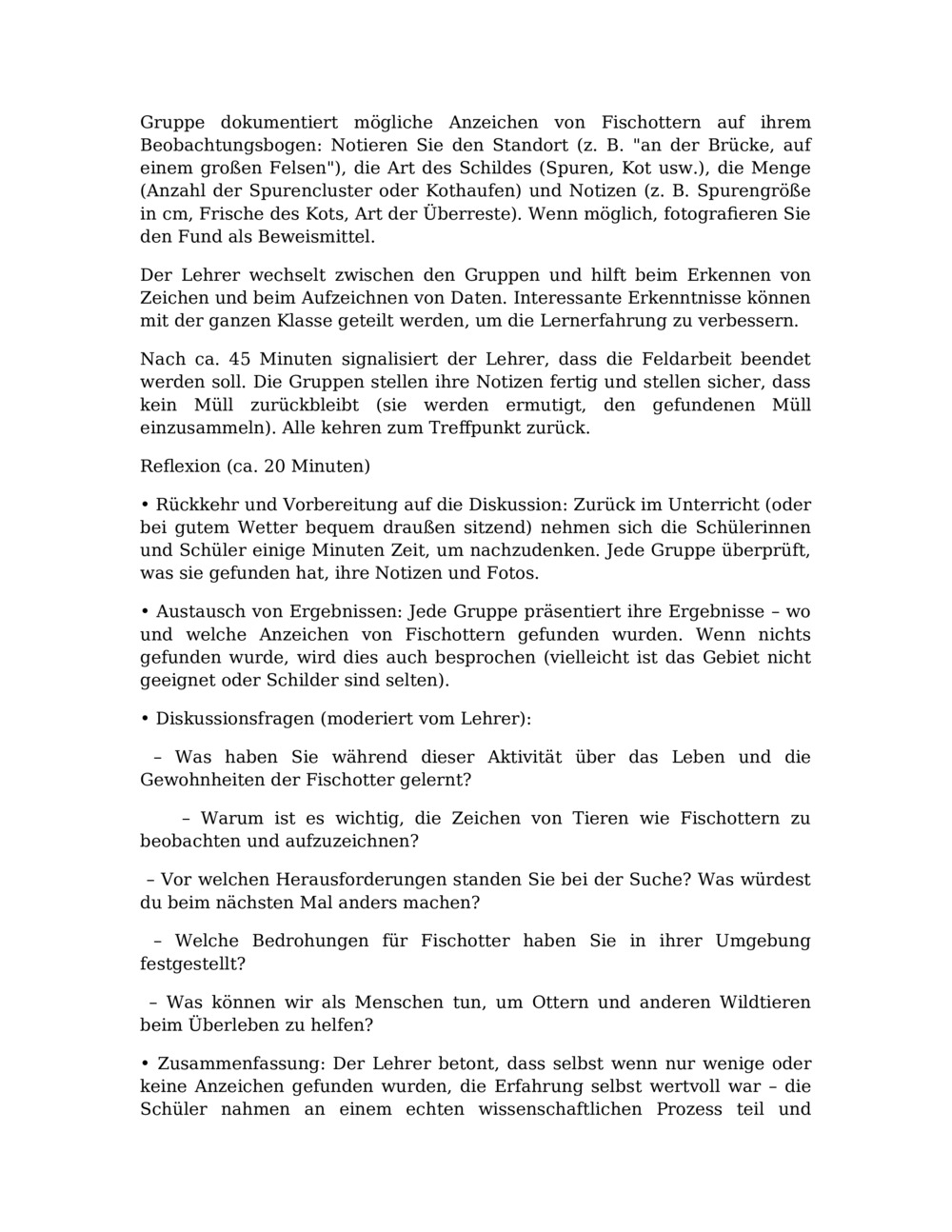 Unterrichtsplan für das Otter-Monitoring im Balcia-Fluss_2