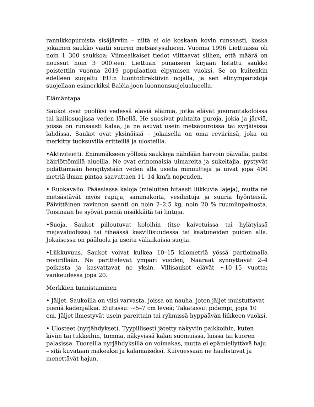 Tuntisuunnitelma saukkojen seurantaan Balcia-joessa_3