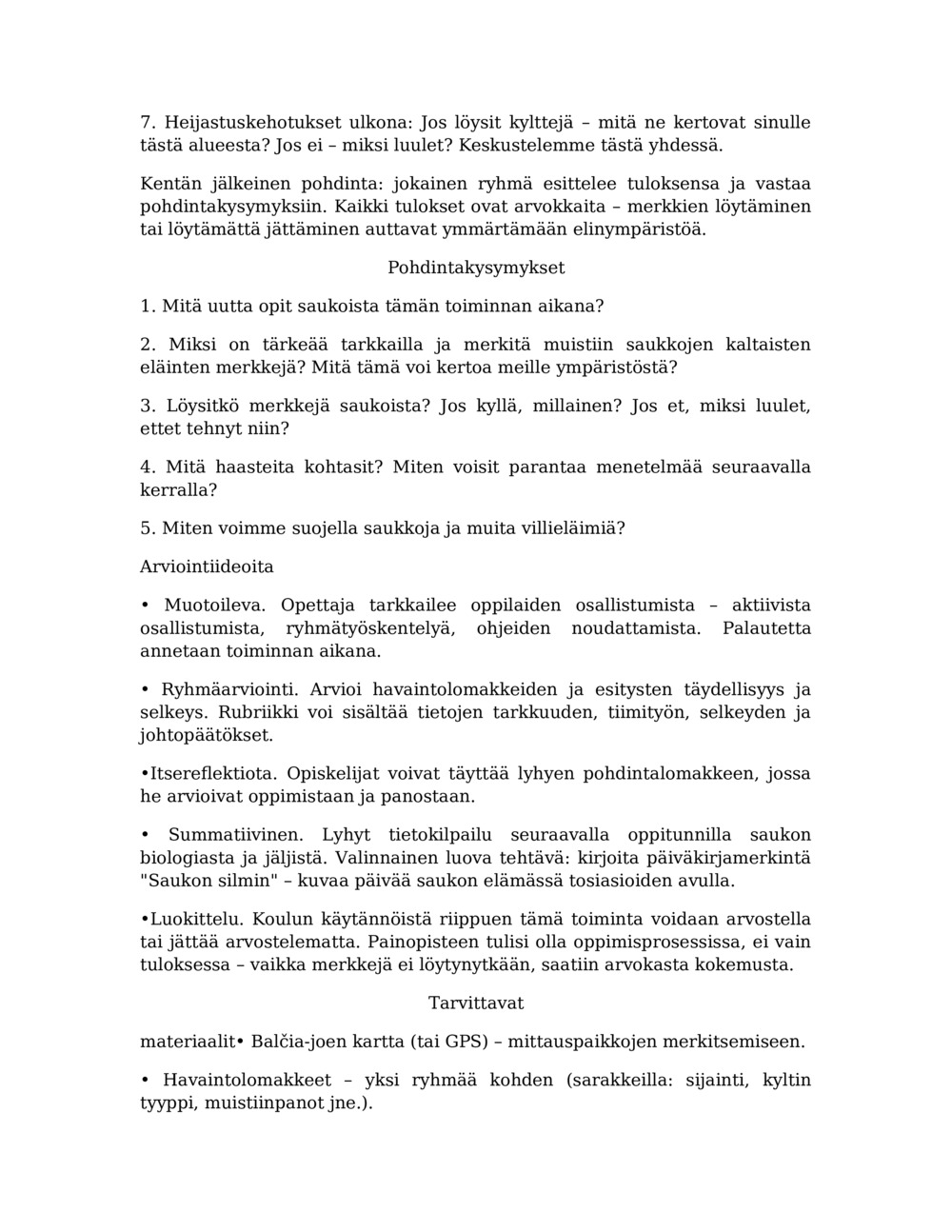 Tuntisuunnitelma saukkojen seurantaan Balcia-joessa_5