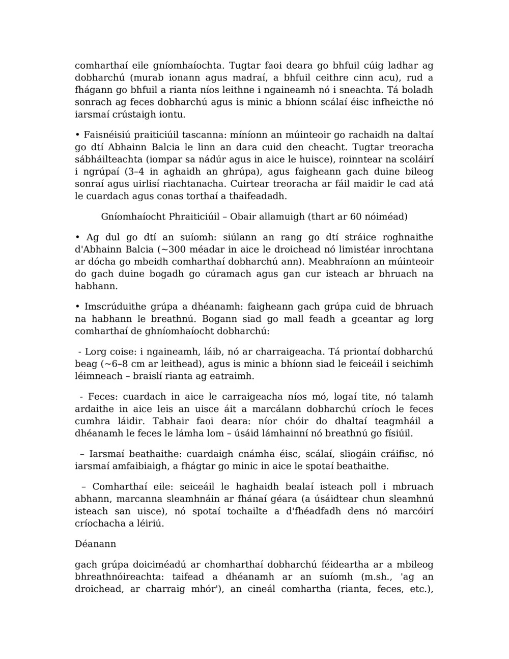 Plean Ceachta le haghaidh Monatóireachta ar Dobharchú in Abhainn Balcia_1