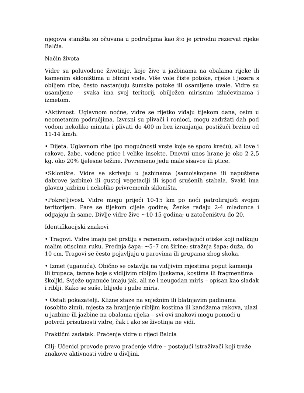 Nastavni plan za praćenje vidre u rijeci Balcia_3