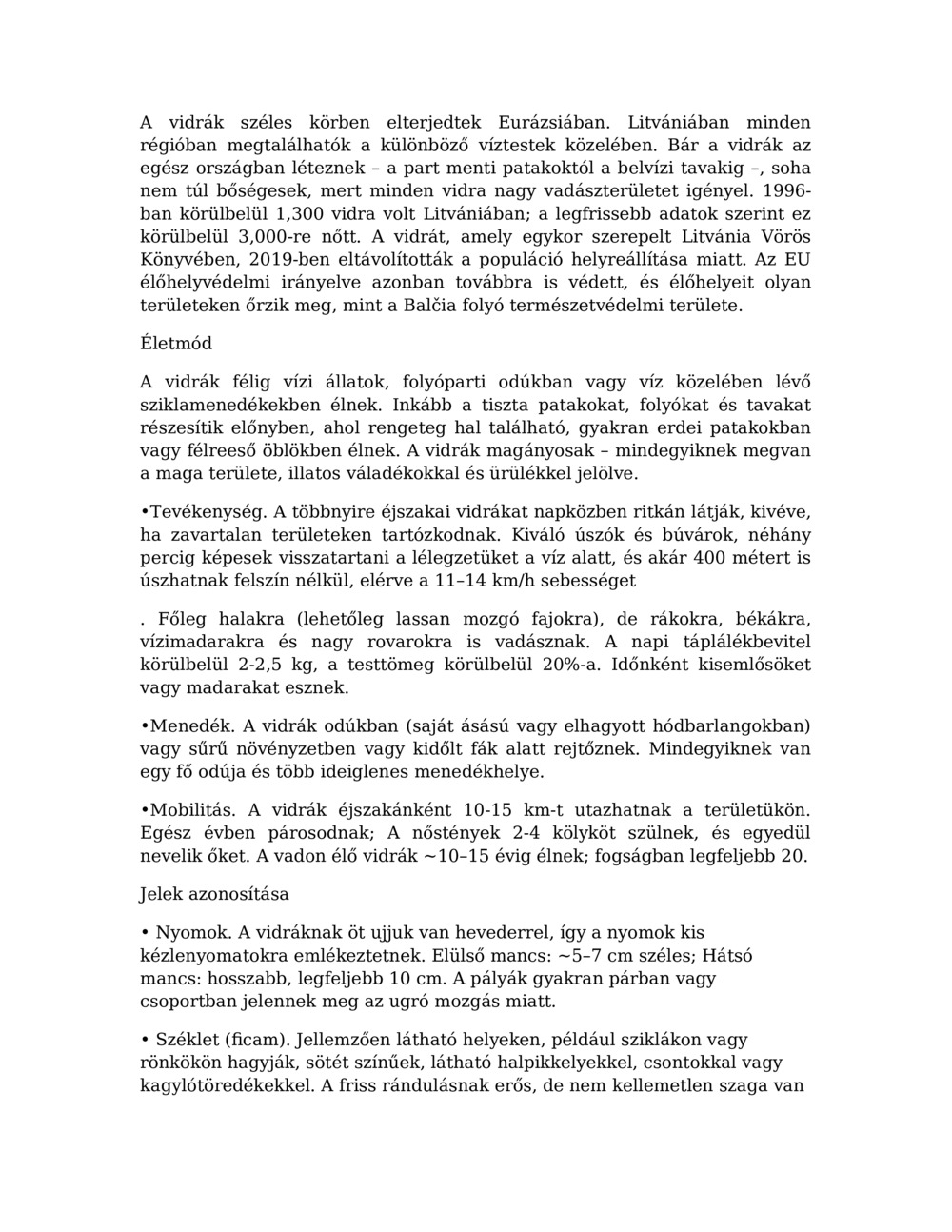 Óraterv a vidra megfigyeléséhez a Balcia folyóban_3