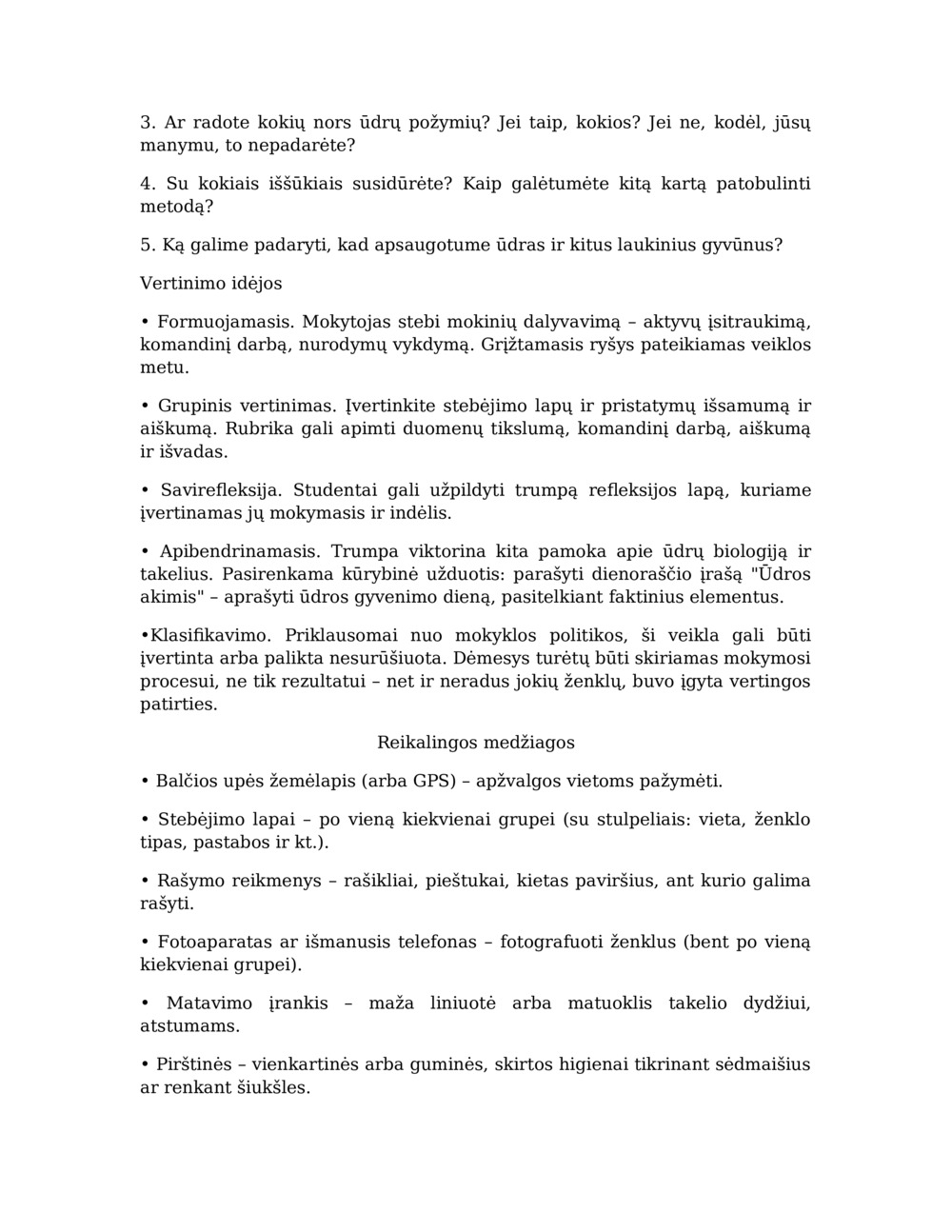 Ūdros stebėjimo Balcia upėje pamokų planas_5