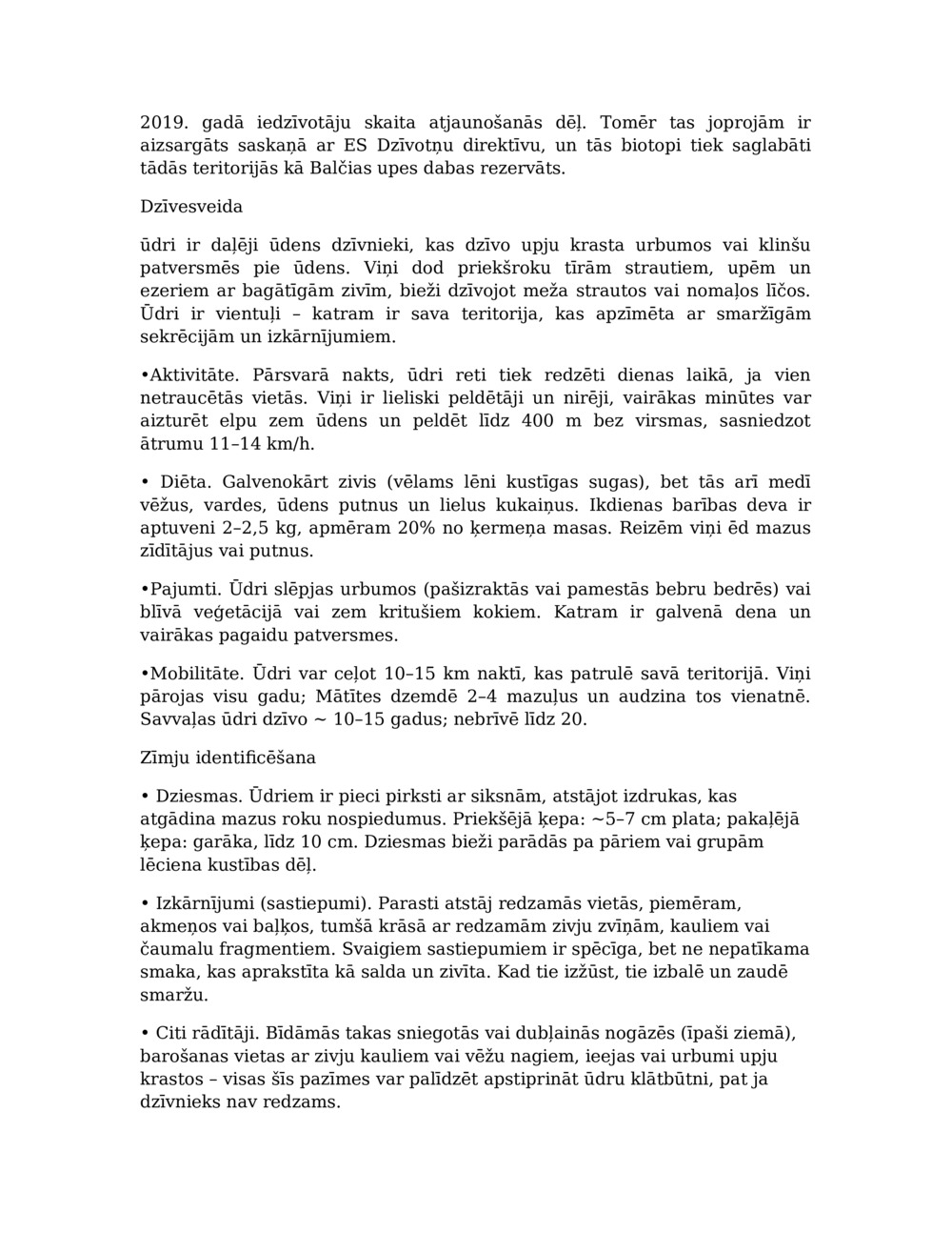 Nodarbību plāns ūdru monitoringam Balcia upē_3