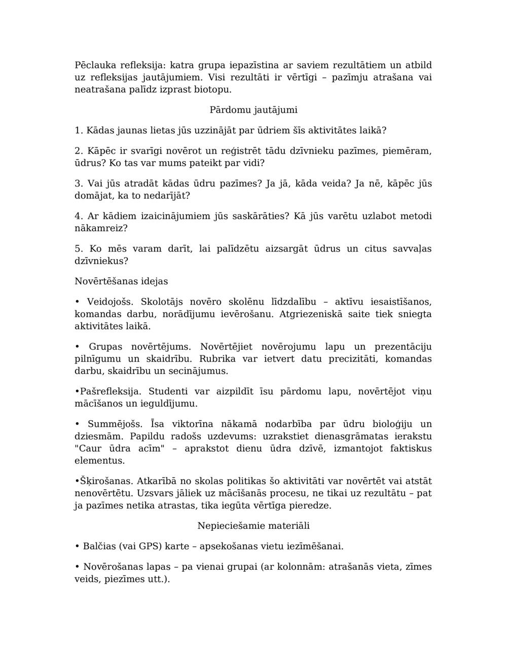 Nodarbību plāns ūdru monitoringam Balcia upē_5
