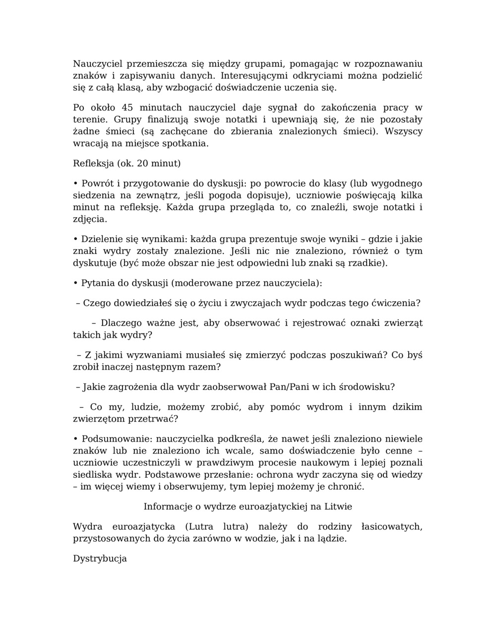 Plan lekcji monitorowania wydr w rzece Balcia_2