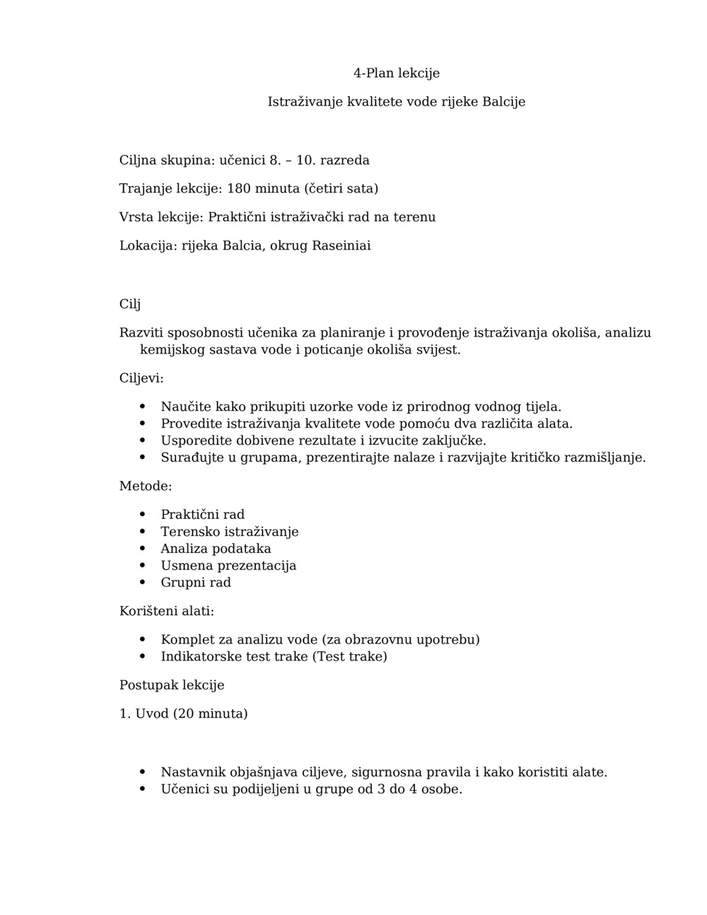 Lekcija istraživanja kvalitete vode_0