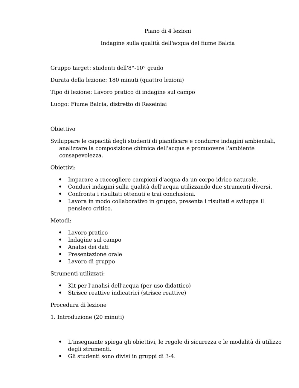 Lezione di indagine sulla qualità dell'acqua_0