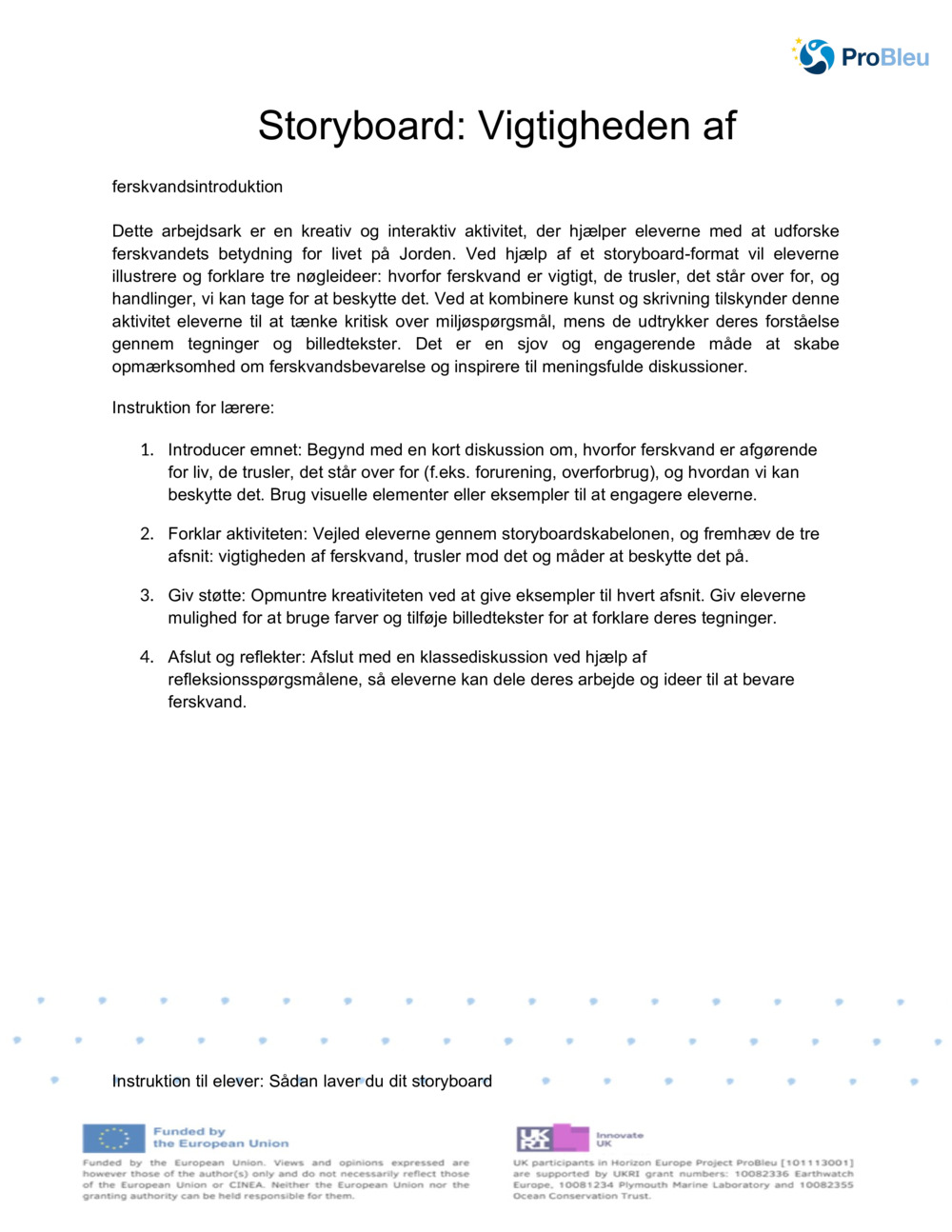 Storyboard: Vigtigheden af ferskvand _0
