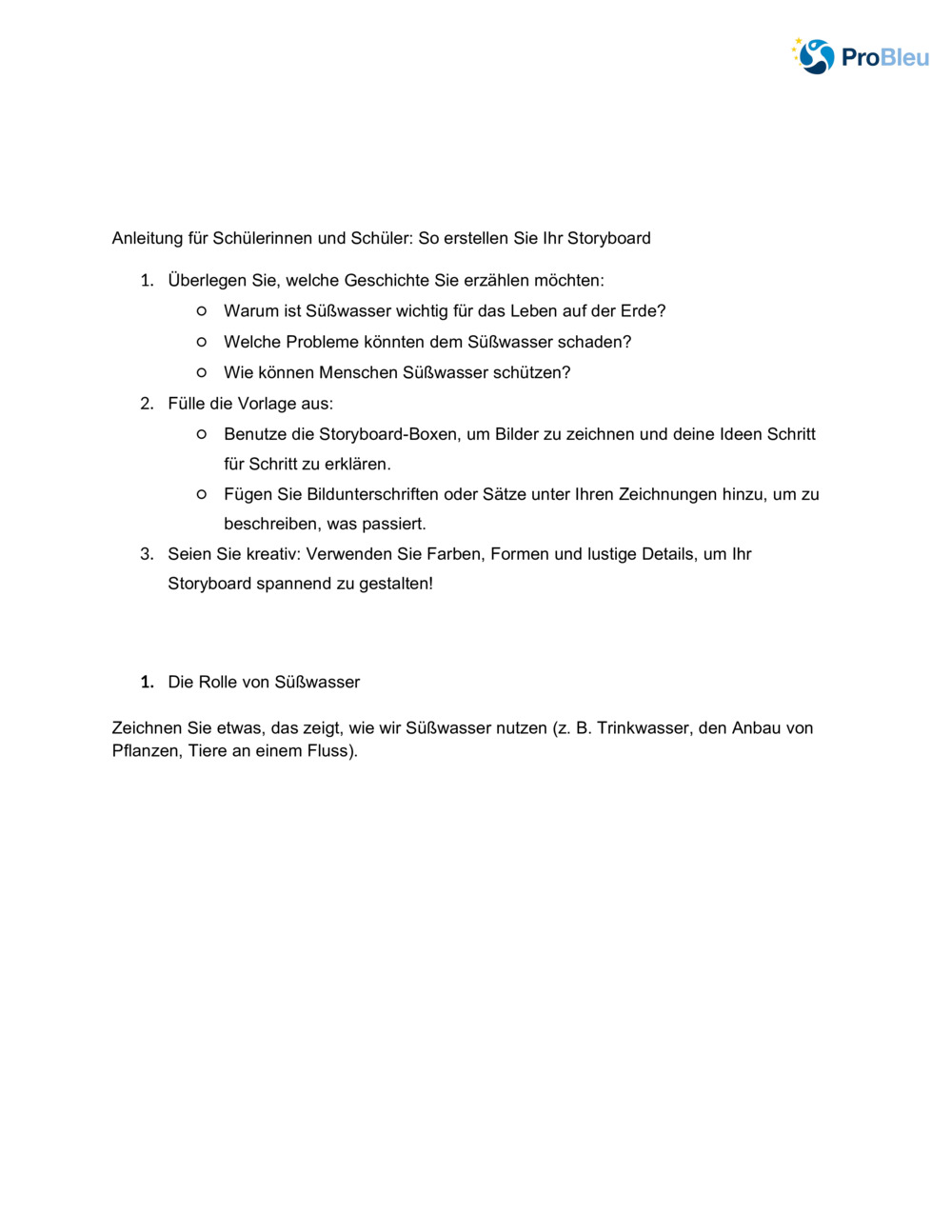 Storyboard: Die Bedeutung von Süßwasser _1
