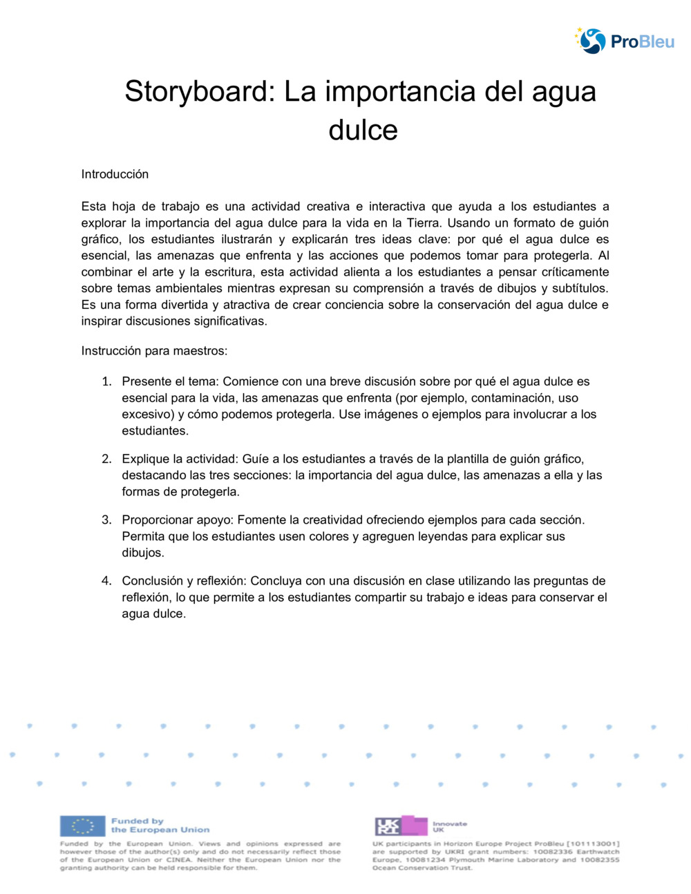 Storyboard: La importancia del agua dulce _0