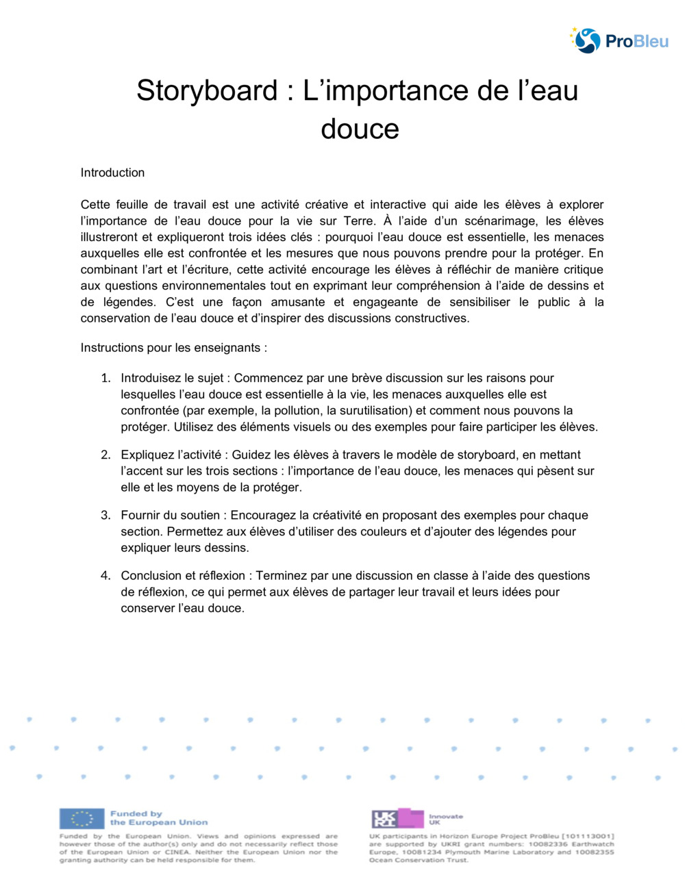 Storyboard : L’importance de l’eau douce _0