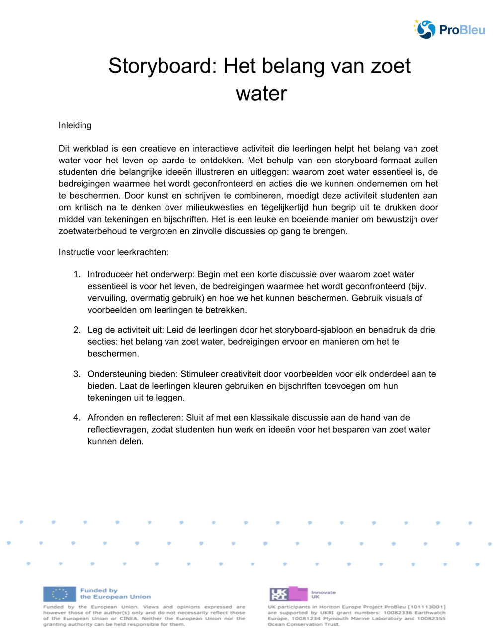 Storyboard: Het belang van zoet water _0