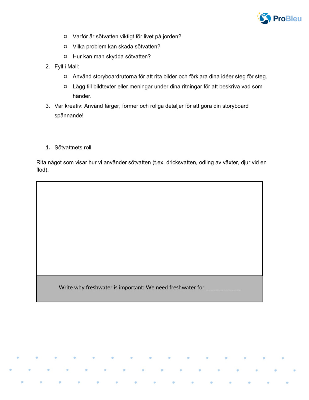 Storyboard: Vikten av sötvatten _1