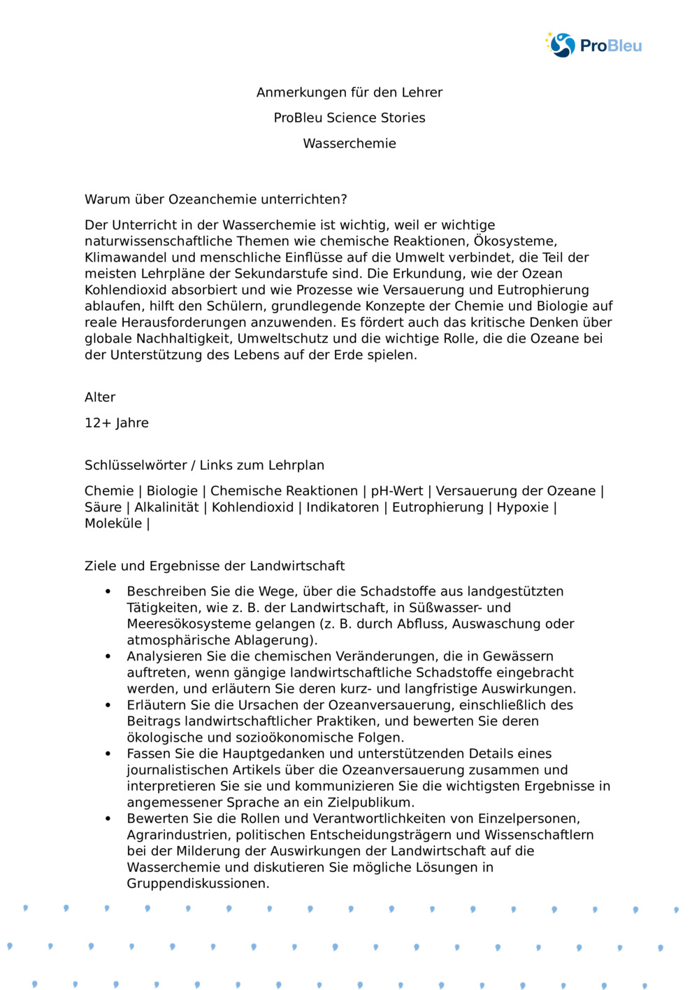 Wasserchemie mit dem Plymouth Marine Laboratory - Anmerkungen des Lehrers_0