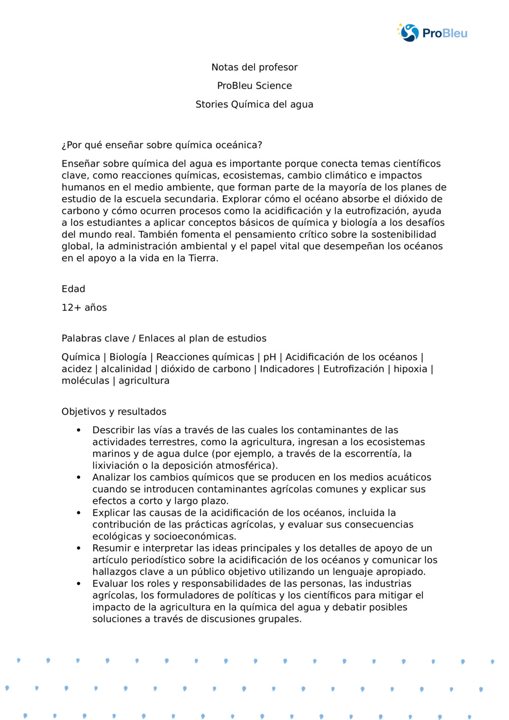 Química del agua con el laboratorio marino de Plymouth - Notas para el profesor_0