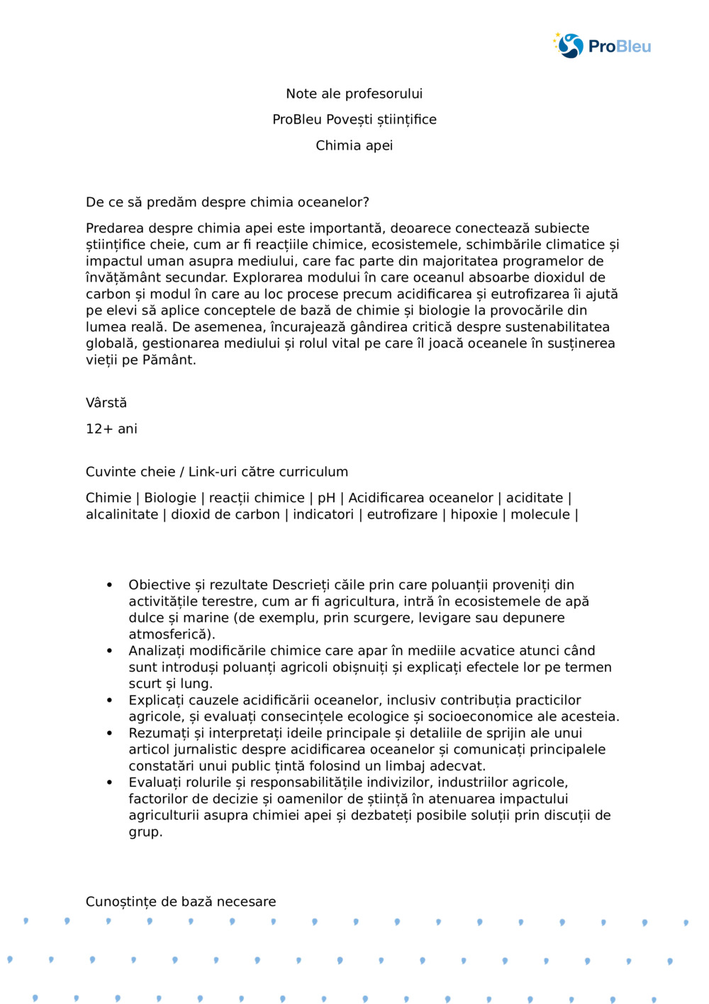 Chimia apei cu Plymouth Marine Laboratory - Note pentru profesori_0