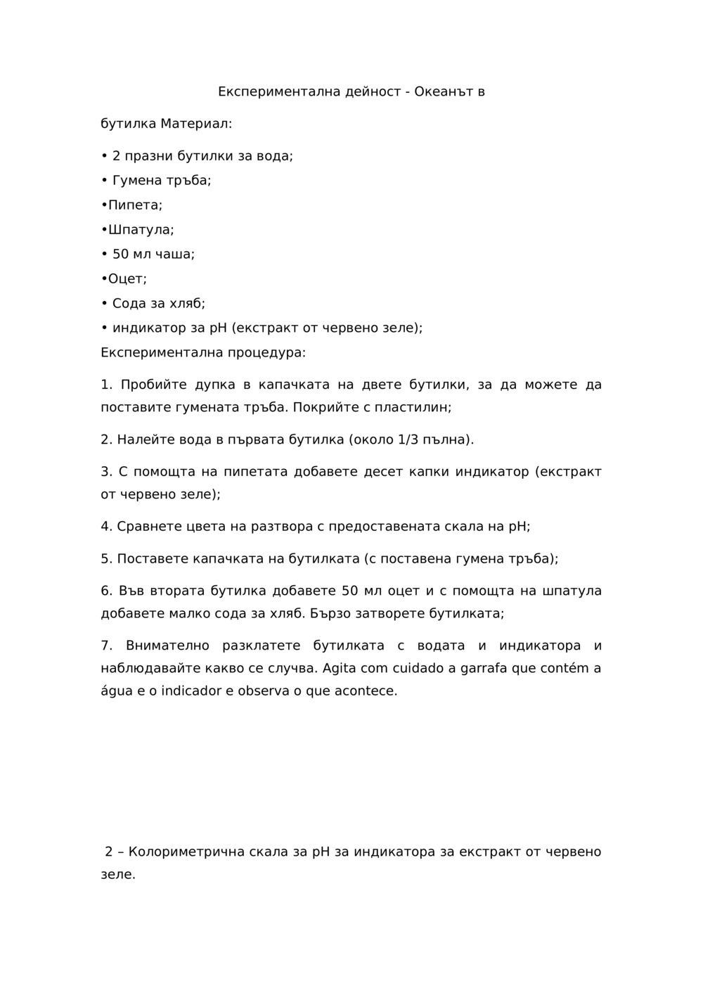 Експериментална дейност - Океанът в бутилка_0