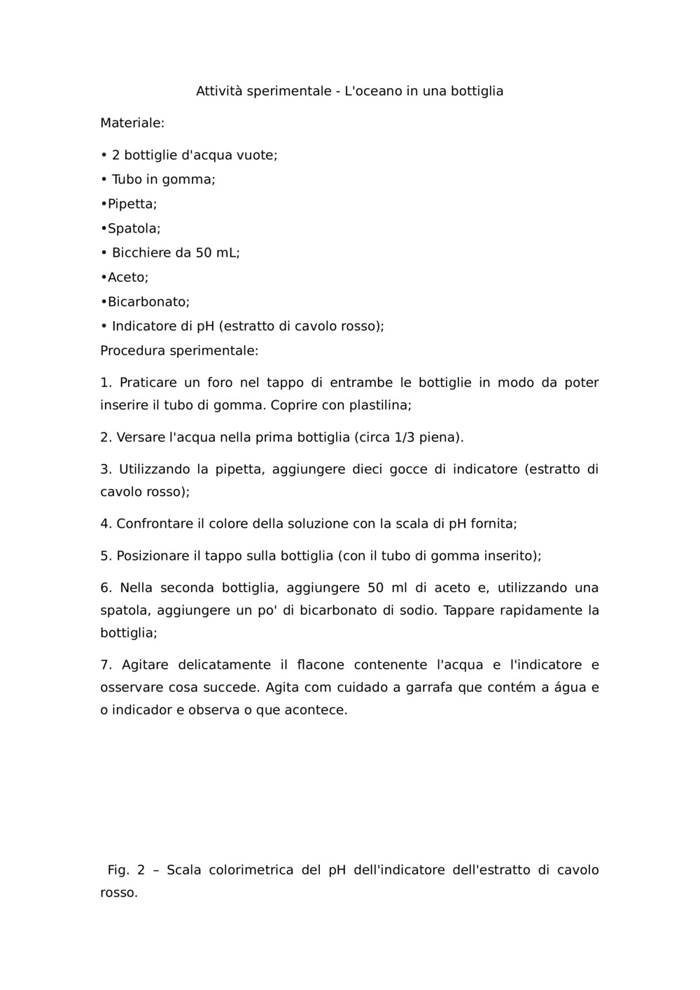 Attività sperimentale - L'oceano in bottiglia_0