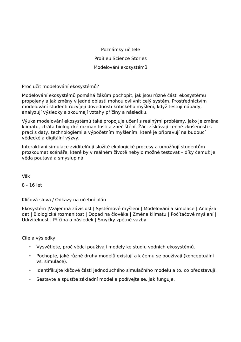 Učitelé Notes_Ecosystem modelování_1