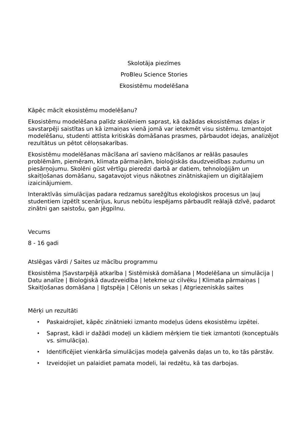 Skolotāji Notes_Ecosystem modelēšana_1