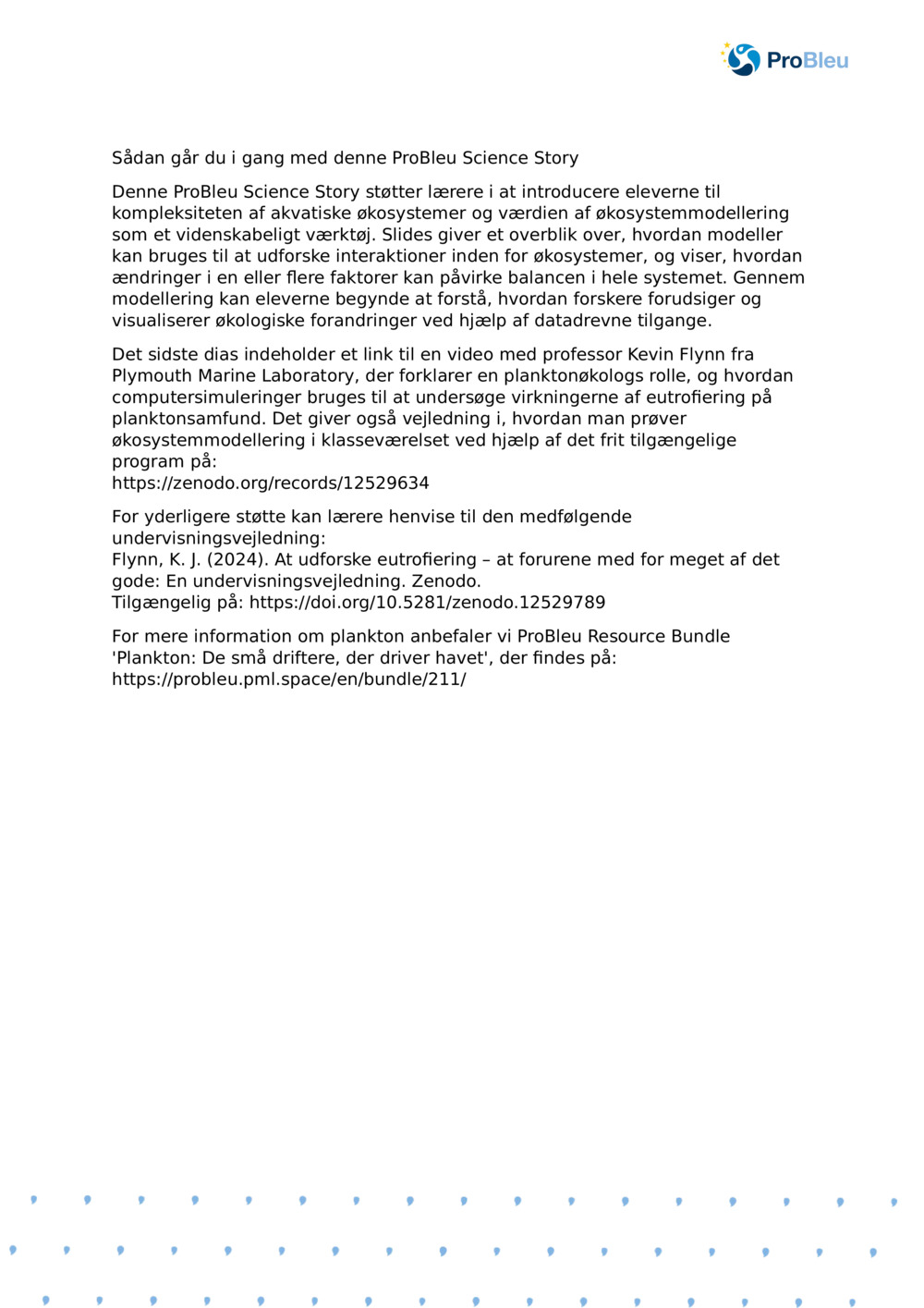 Lærerens noter: Økosystemmodellering med en plankton- Ecologist_ProBleu videnskabshistorie