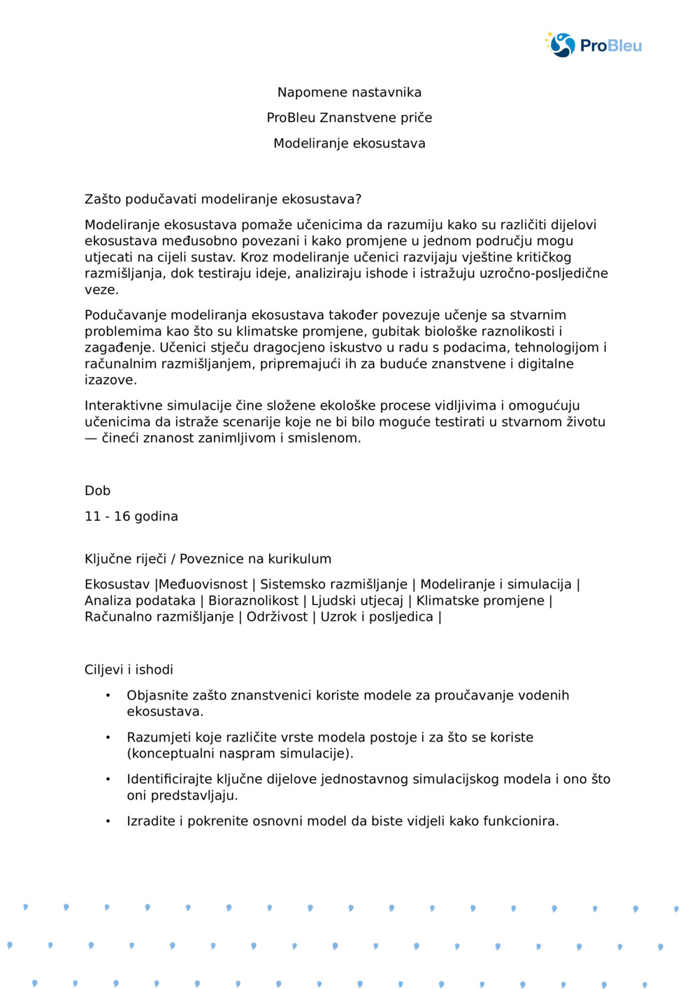 Napomene nastavnika:Modeliranje ekosustava s planktonom Ecologist_ProBleu znanstvena priča_0