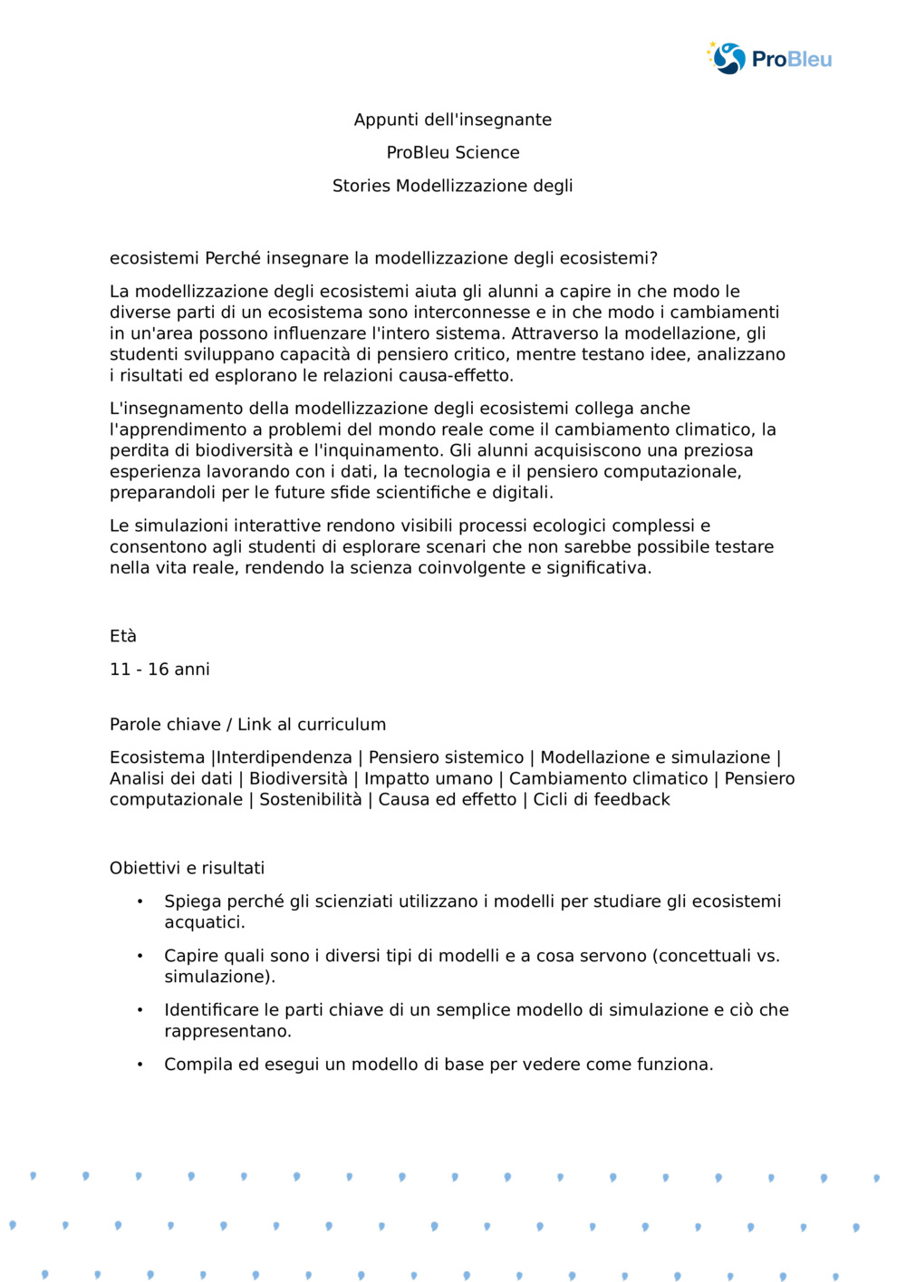 Note dell'insegnante: Modellazione di ecosistemi con un plancton Ecologist_ProBleu storia della scienza