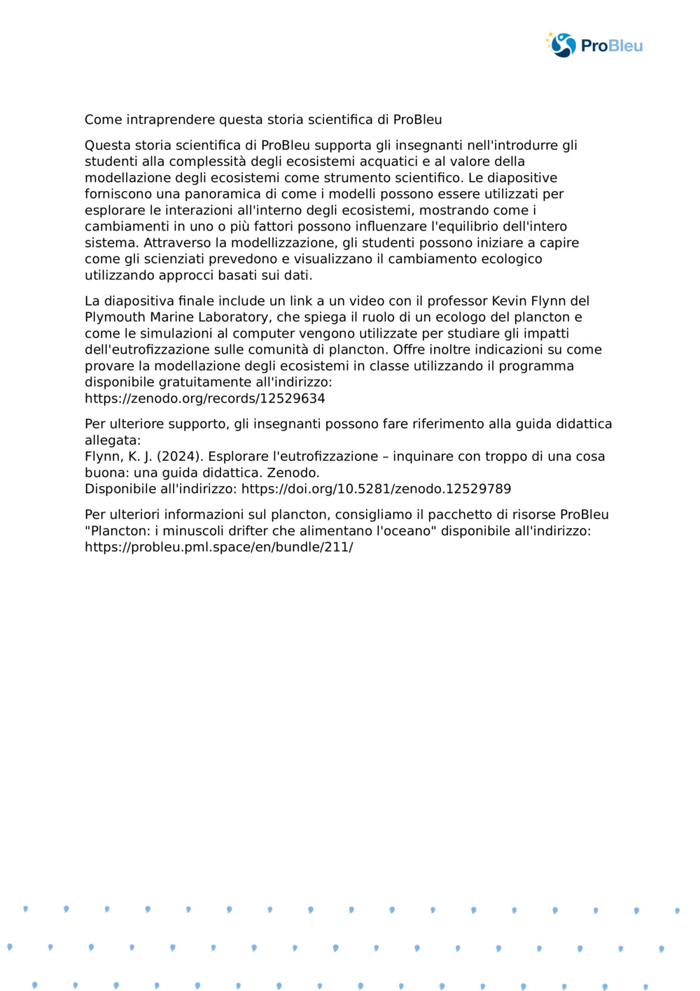 Note dell'insegnante: Modellazione di ecosistemi con un plancton Ecologist_ProBleu storia della scienza