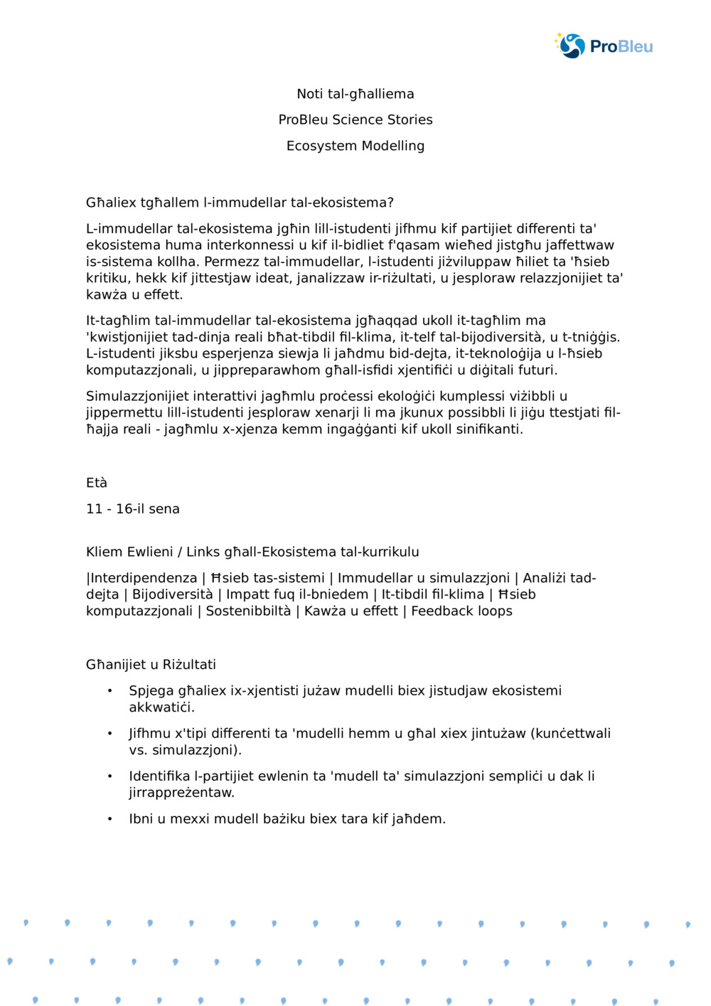 Noti tal-Għalliema: Immudellar tal-Ekosistema b'Plankton Ecologist_ProBleu Storja tax-Xjenza