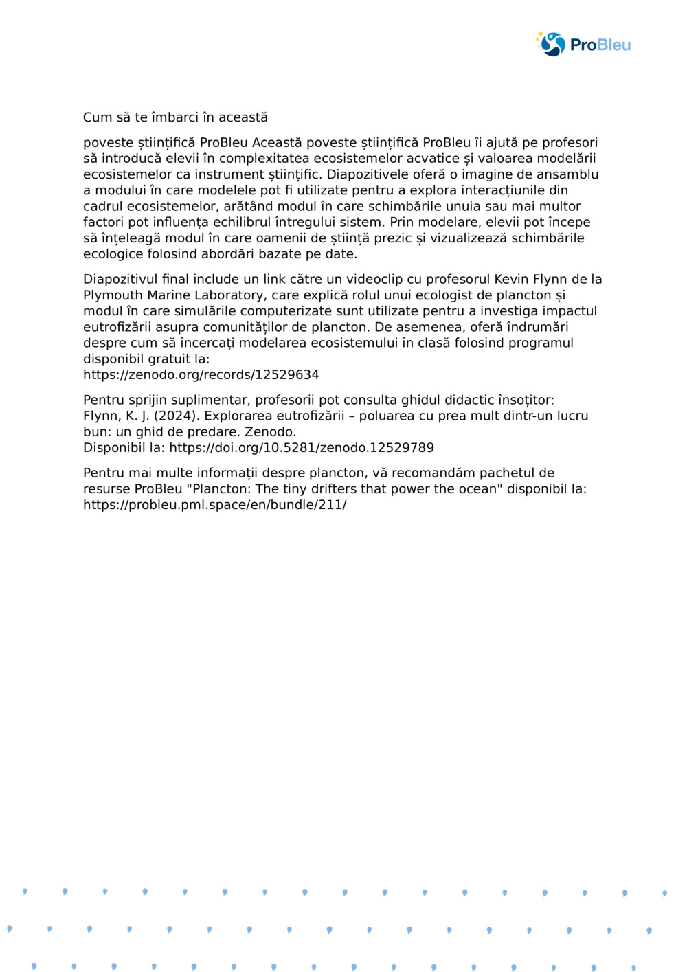 Note ale profesorului: Modelarea ecosistemului cu un plancton Ecologist_ProBleu știință