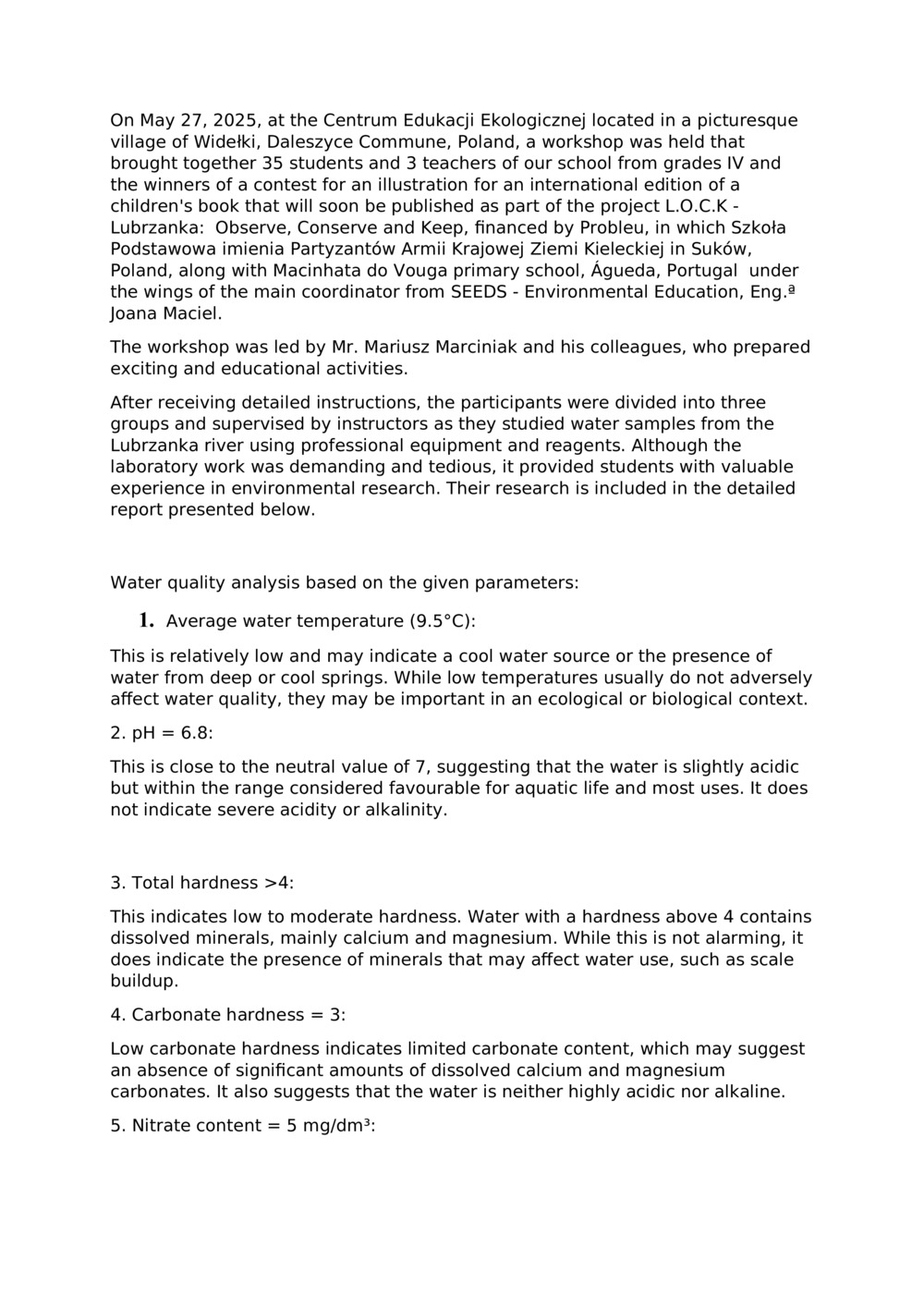 Lubrzanka river report