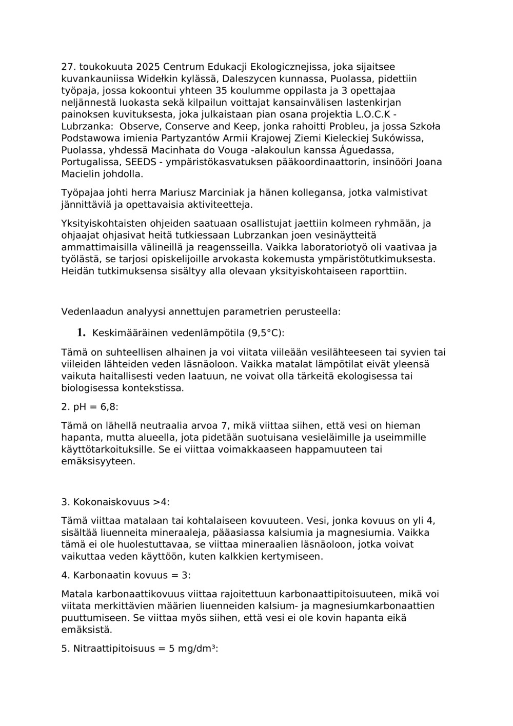 Lubrzankan joen raportti