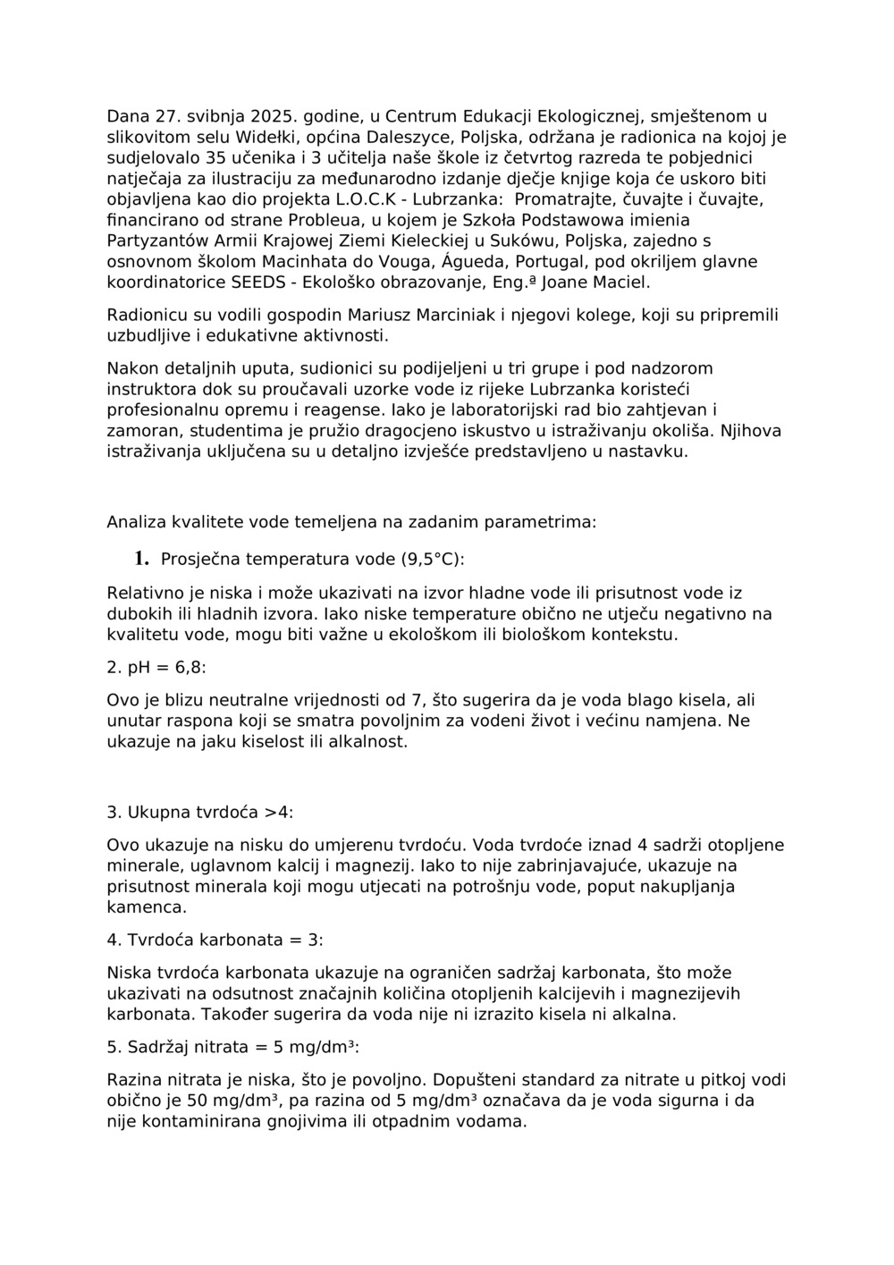 Izvještaj o rijeci Lubrzanka