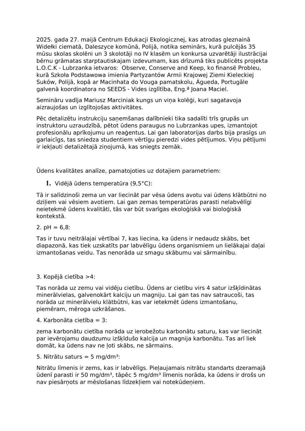 Ziņojums par Lubrzankas upi