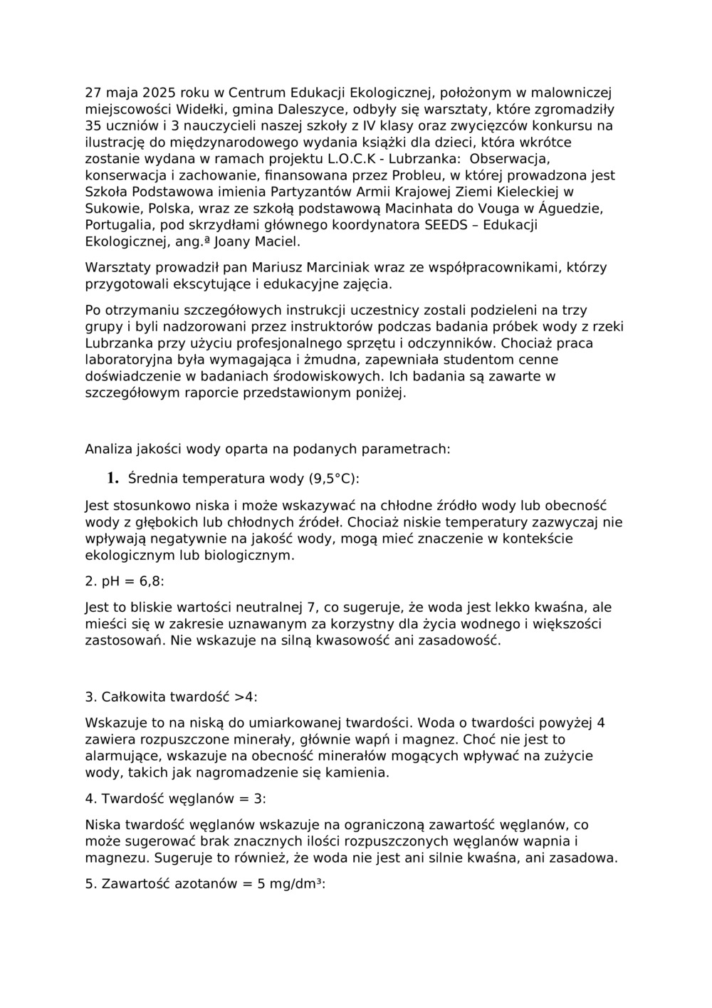 Raport z rzeki Lubrzanka_0