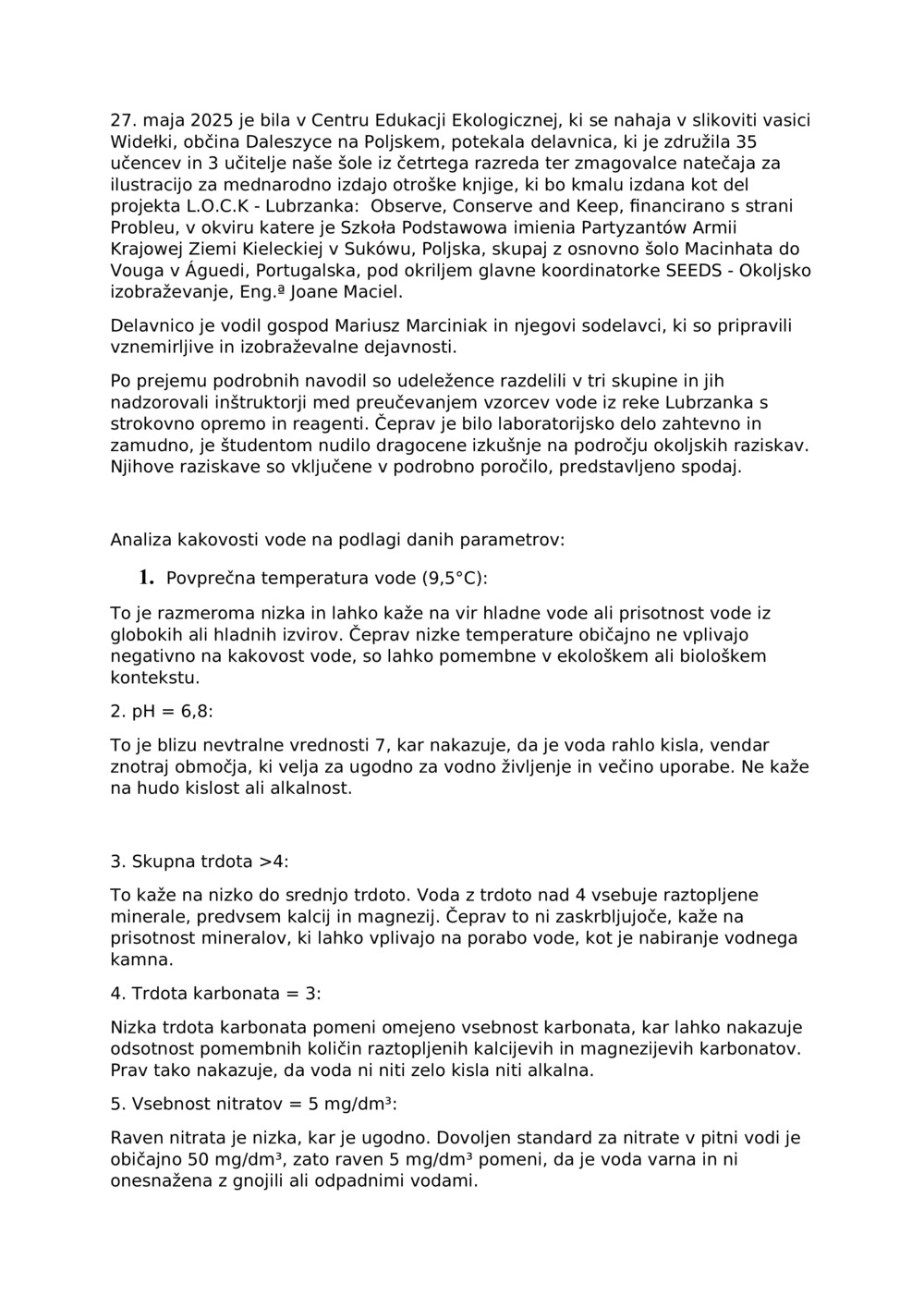 Poročilo o reki Lubrzanka