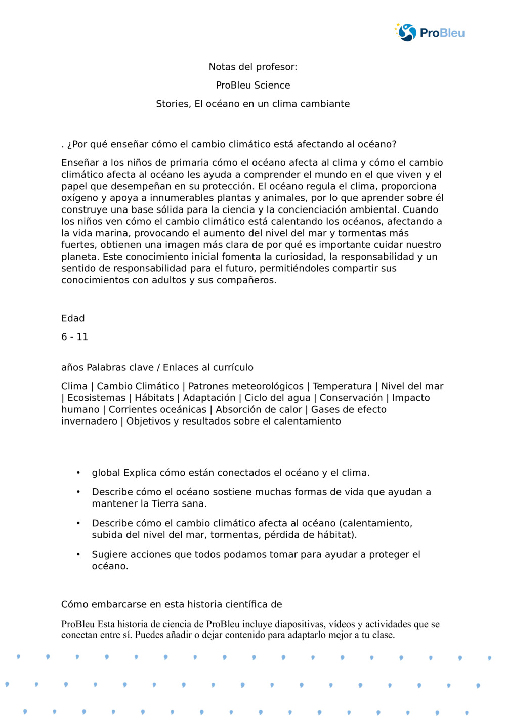 El océano en un cambio Climate_ Notas del profesor_0