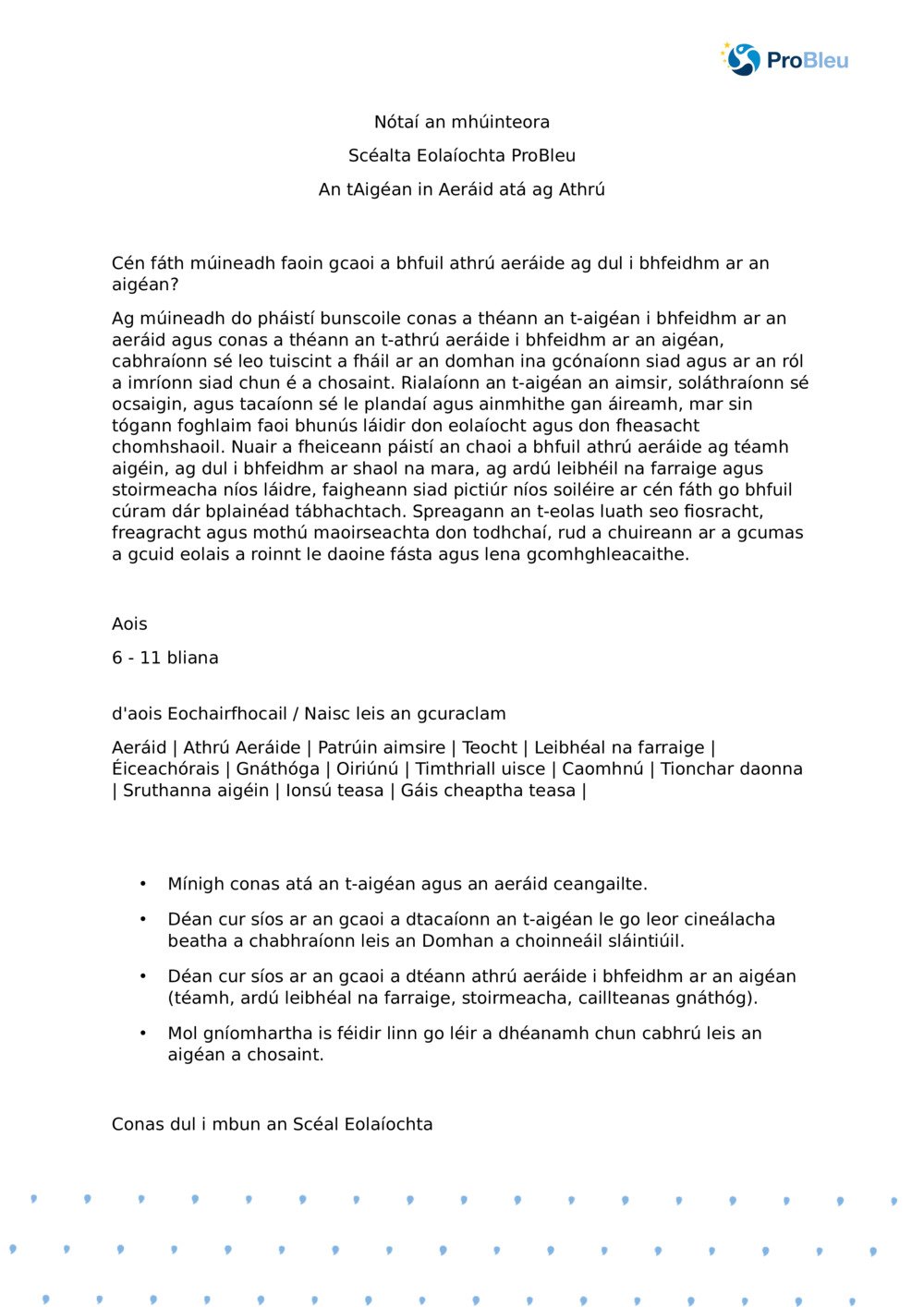 An tAigéan i Climate_ Athraitheach Nótaí an Mhúinteora_0