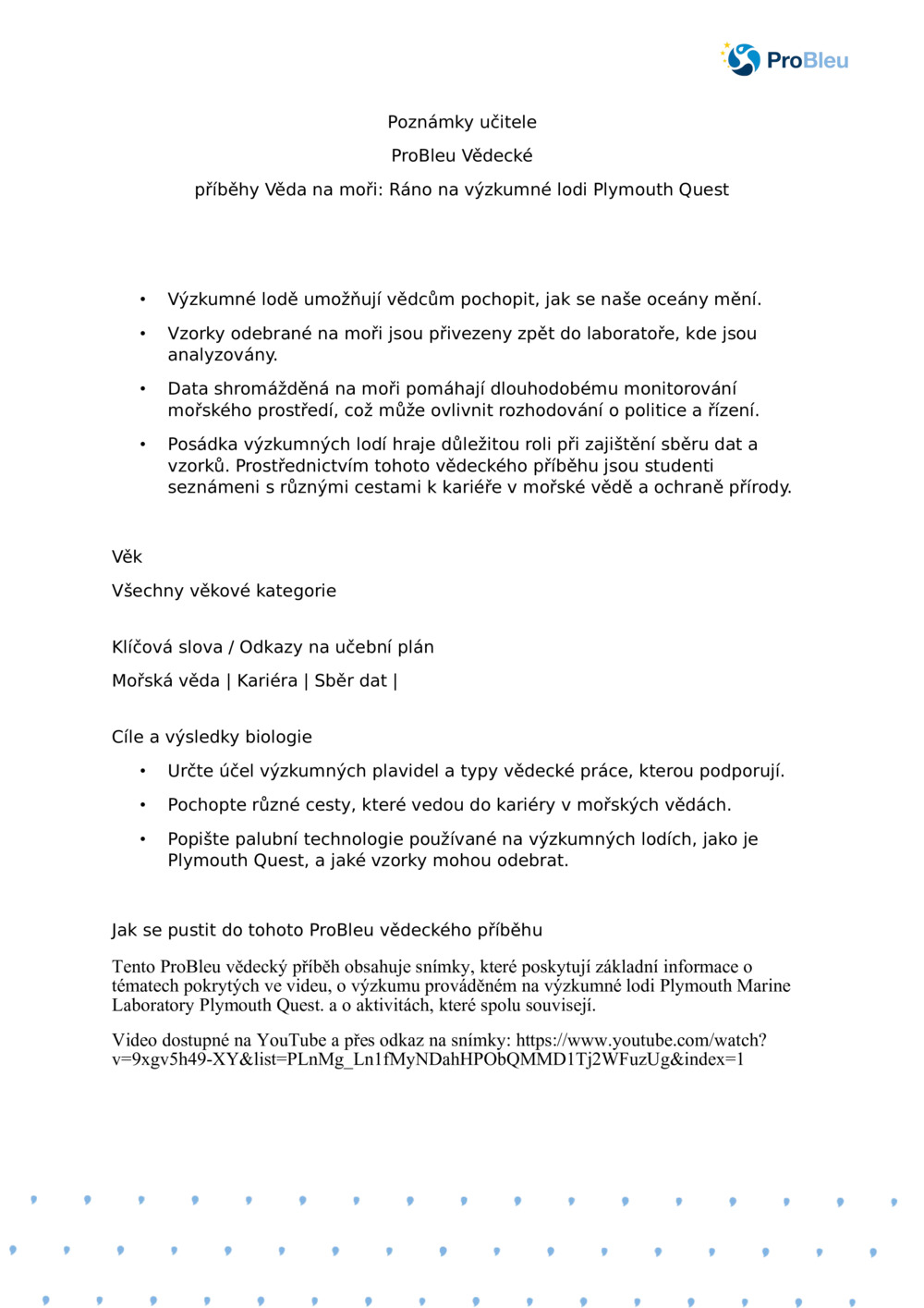 Věda na moři: Ráno na výzkumné lodi Plymouth Quest_ Poznámky učitele_0