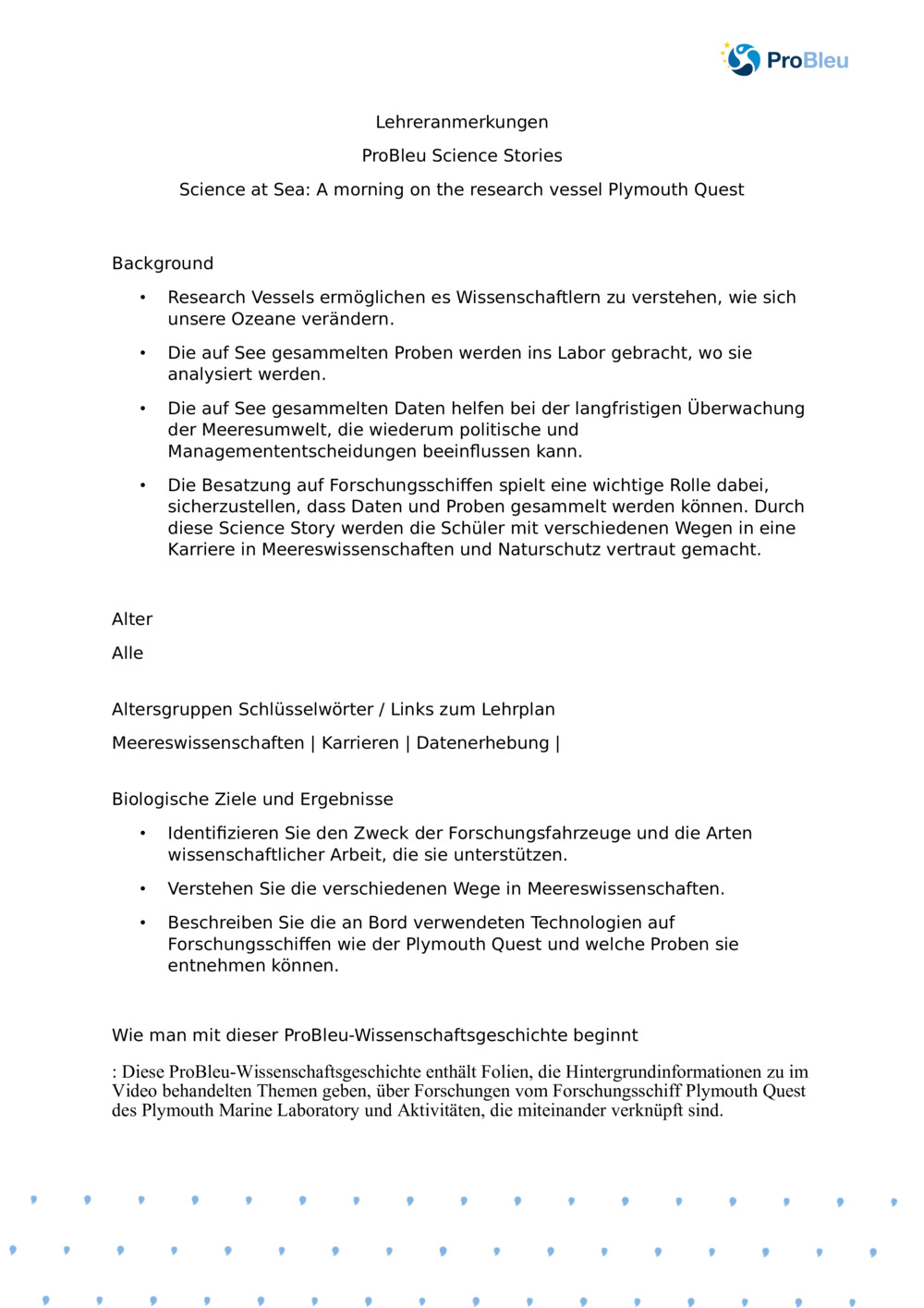 Wissenschaft auf See: Ein Morgen auf dem Forschungsschiff Plymouth Quest_ Lehrernotizen_0