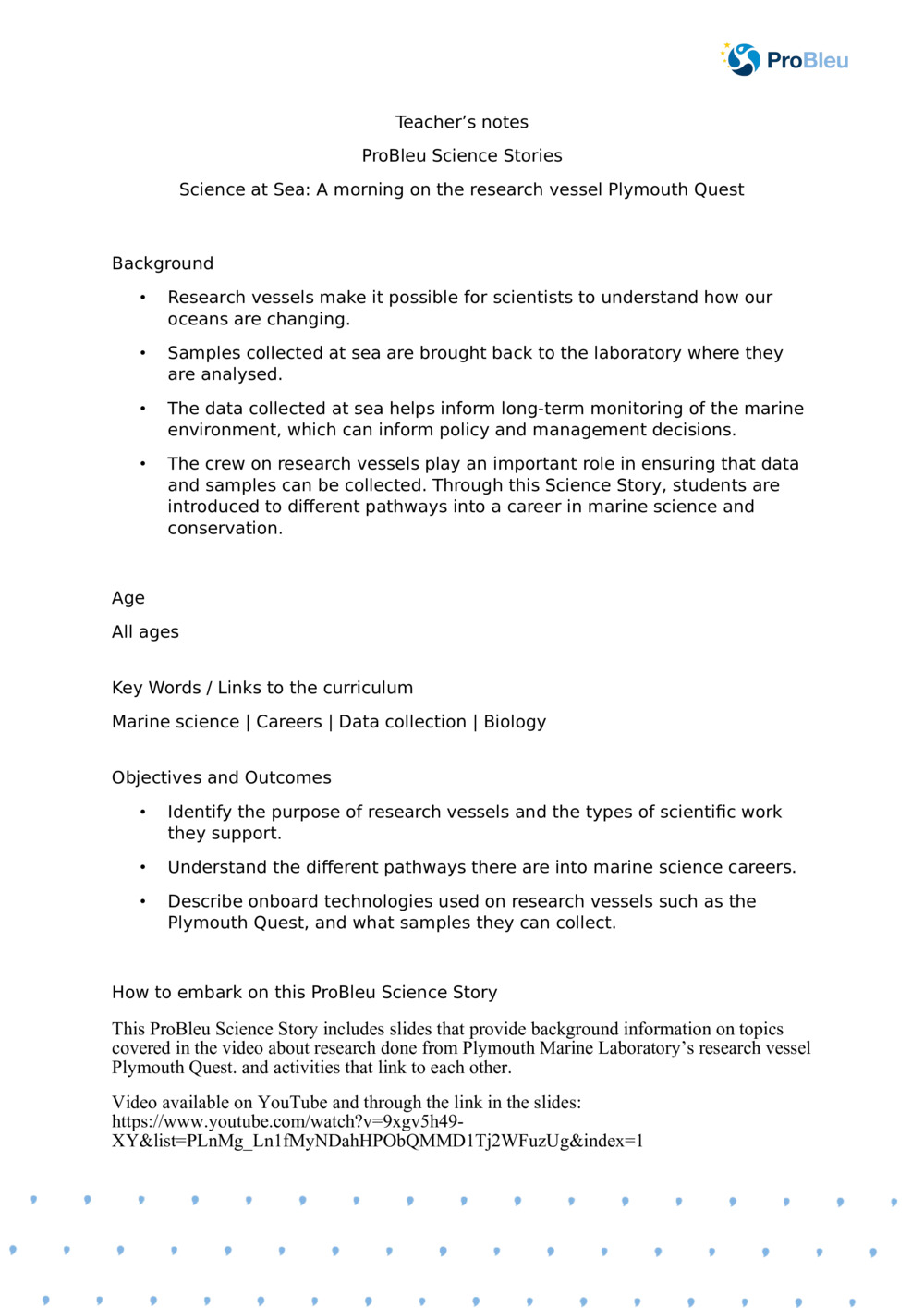 Science at Sea: A morning on the research vessel Plymouth Quest_ Teacher's notes_0