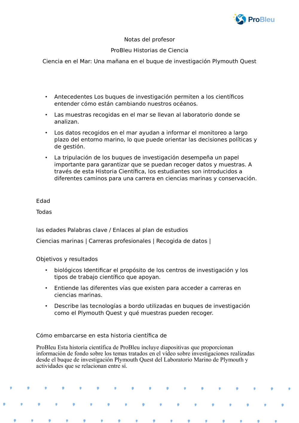 Ciencia en el mar: Una mañana en el buque de investigación Plymouth Quest_ Notas del profesor_0