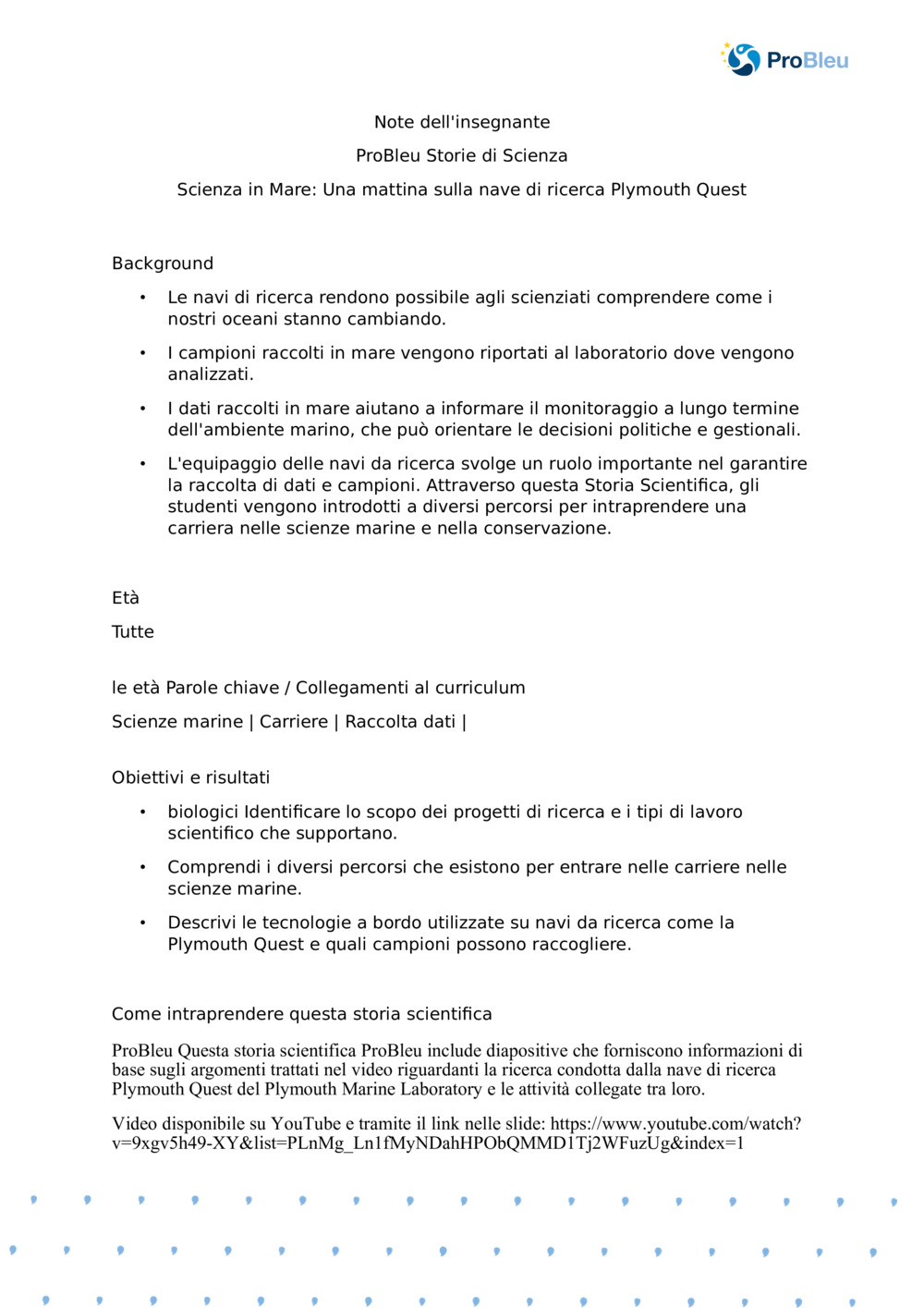 Scienza in mare: Una mattina sulla nave di ricerca Plymouth Quest_ Appunti dell'insegnante_0