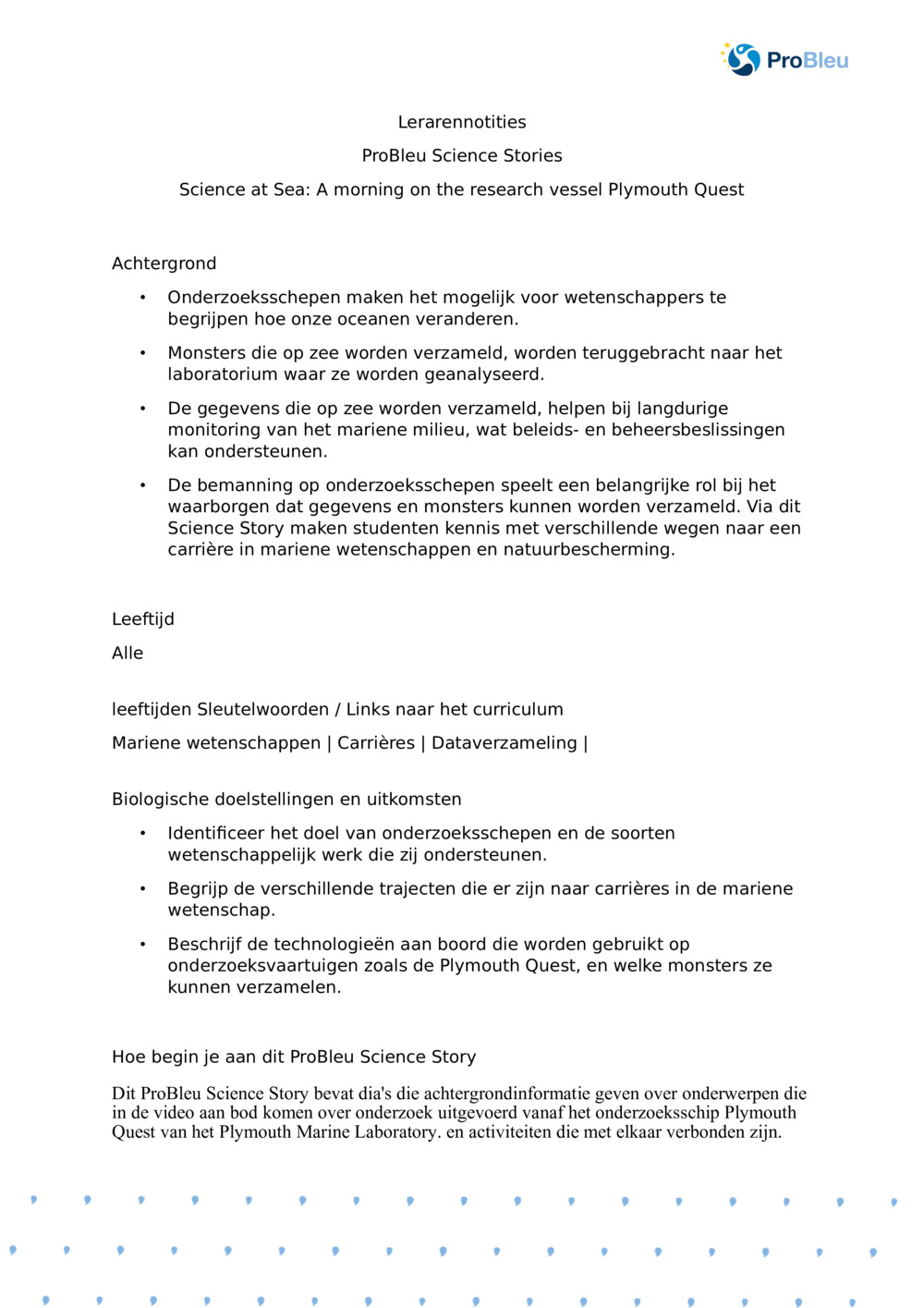 Science at Sea: Een ochtend op het onderzoeksschip Plymouth Quest_ Teacher's notes_0